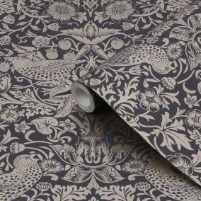 William Morris at Home AW RC B&Q 2024 Rich Blue Metallic effect Smooth Wallpaper