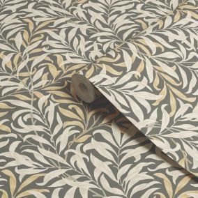 William Morris Gallery Collection Charcoal Willow Bough Smooth Wallpaper