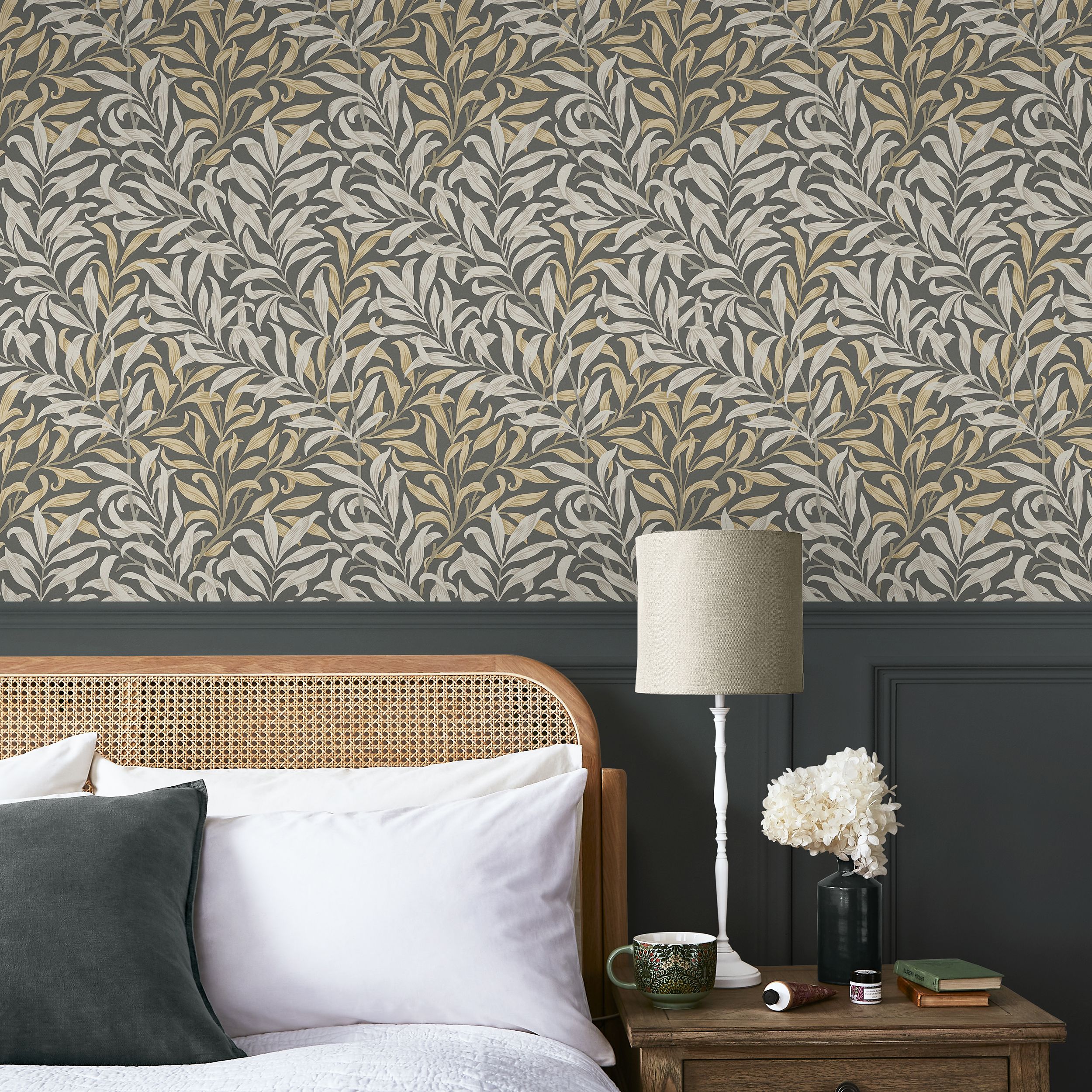 William Morris Gallery Collection Charcoal Willow Bough Smooth Wallpaper