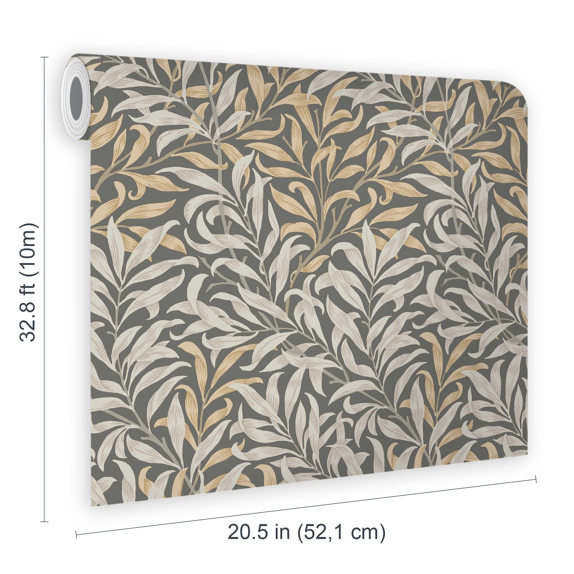 William Morris Gallery Collection Charcoal Willow Bough Smooth Wallpaper