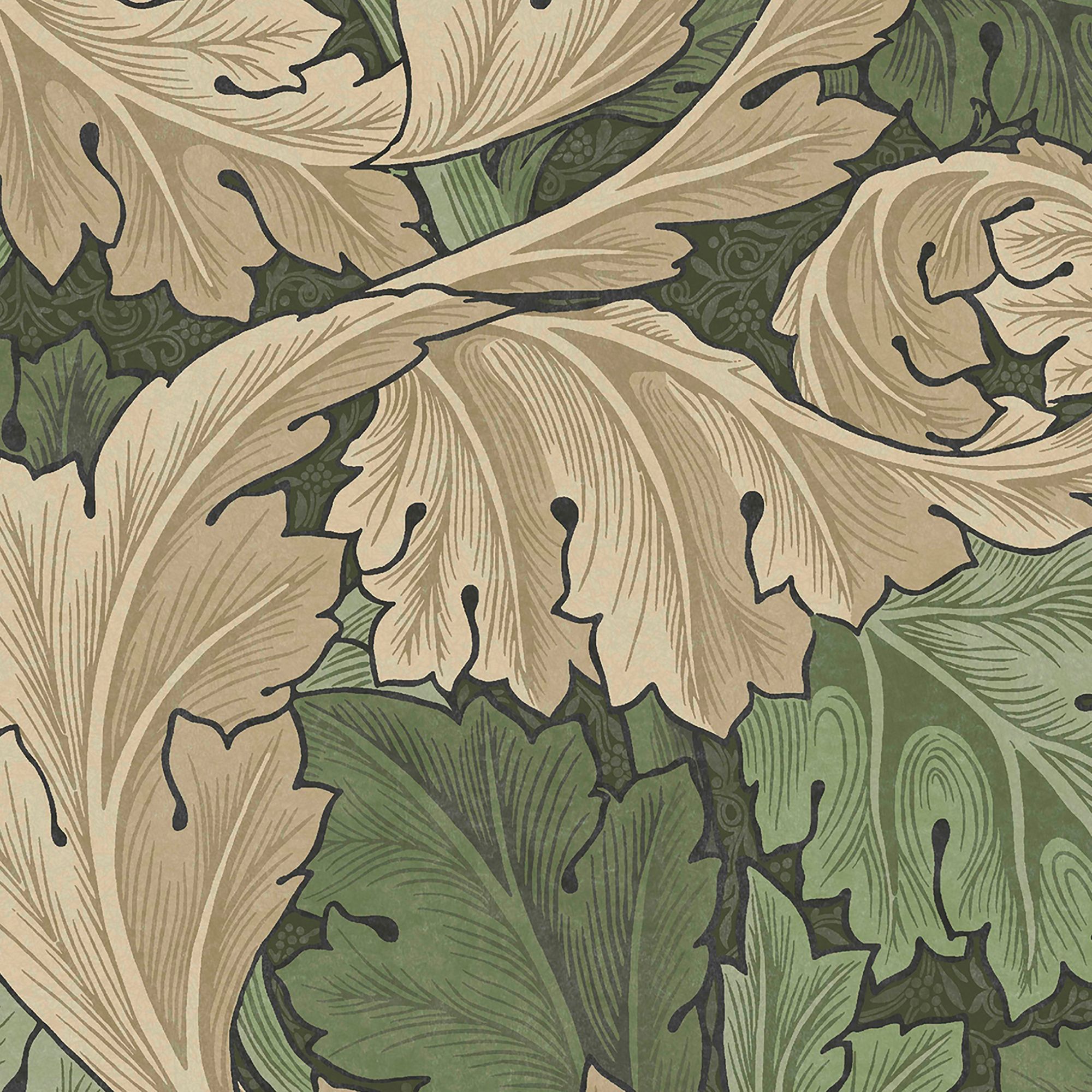 William Morris Gallery Collection Green Acanthus Smooth Wallpaper