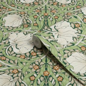 William Morris Gallery Collection Green Pimpernel Smooth Wallpaper