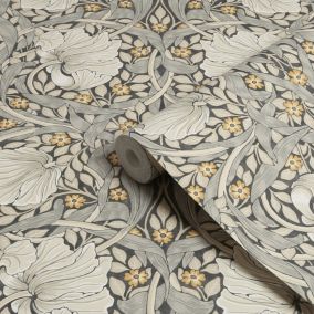William Morris Gallery Collection Grey Pimpernel Smooth Wallpaper