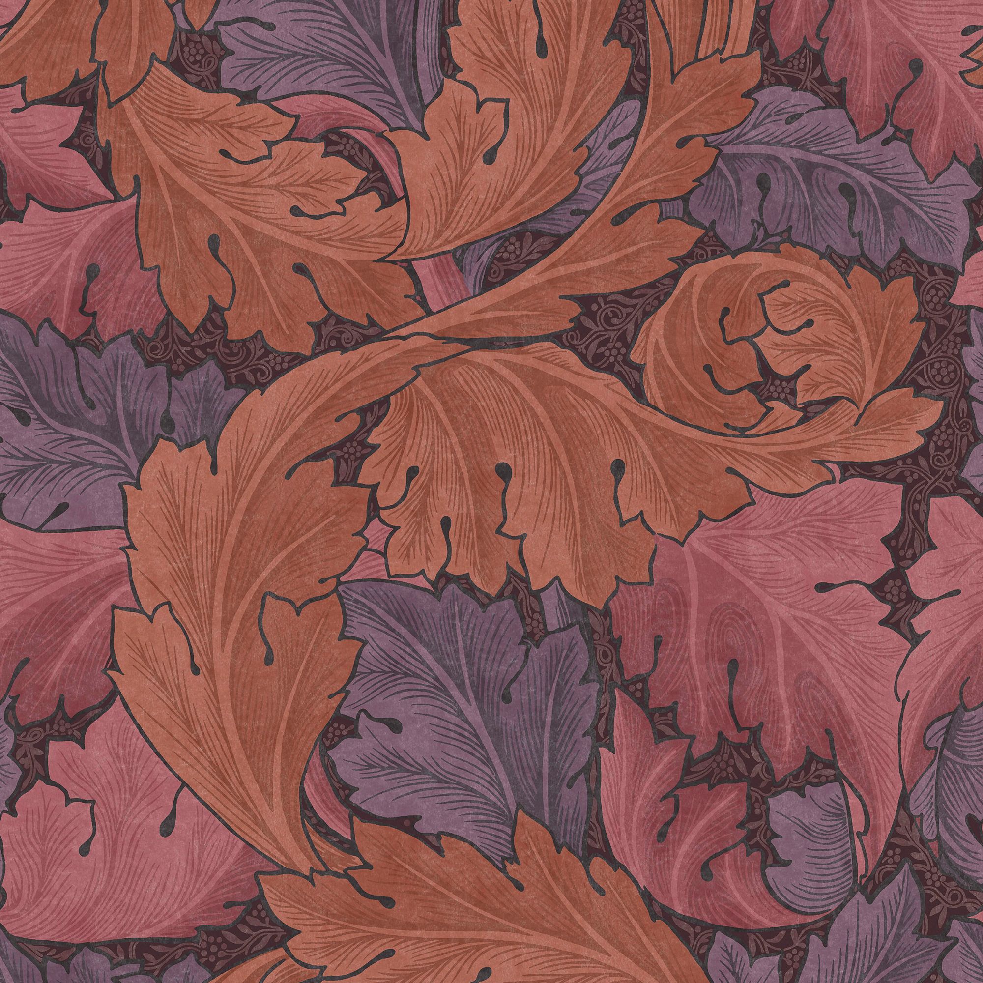 William Morris Gallery Collection Plum Acanthus Smooth Wallpaper