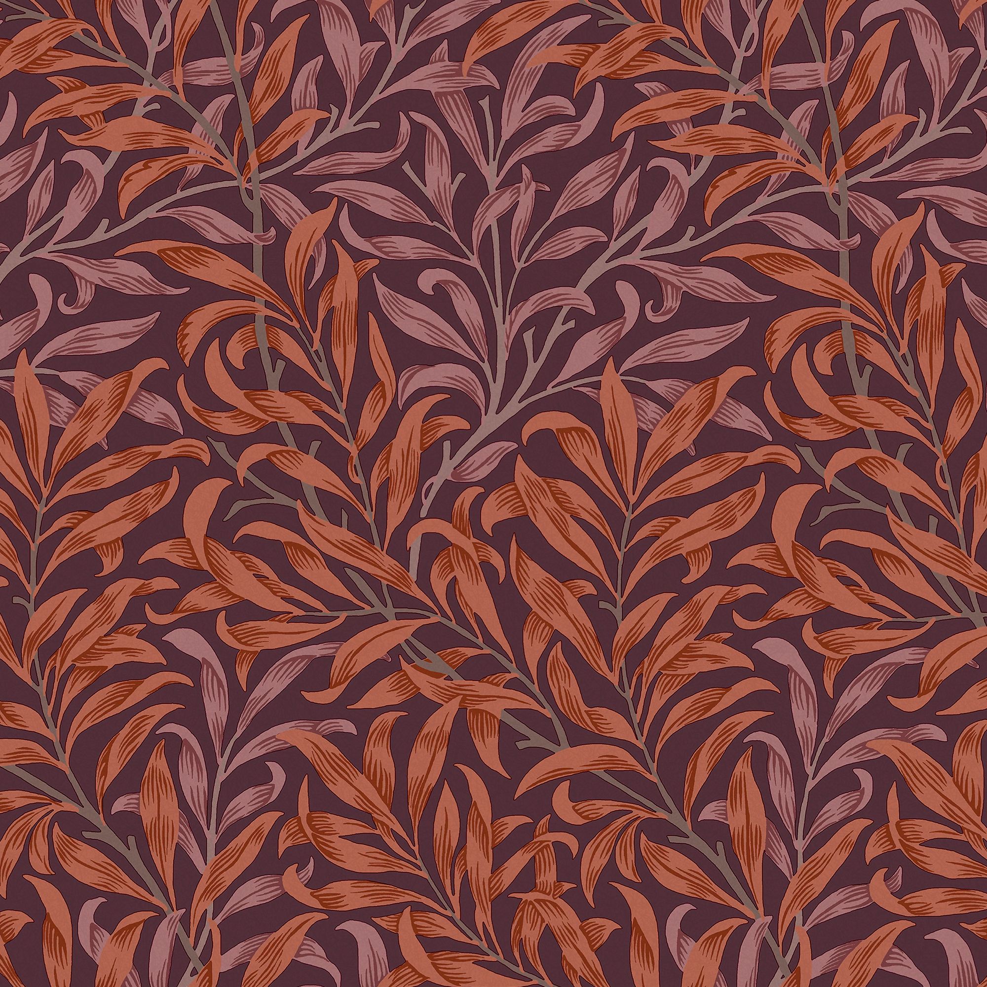 William Morris Gallery Collection Plum Willow Bough Smooth Wallpaper