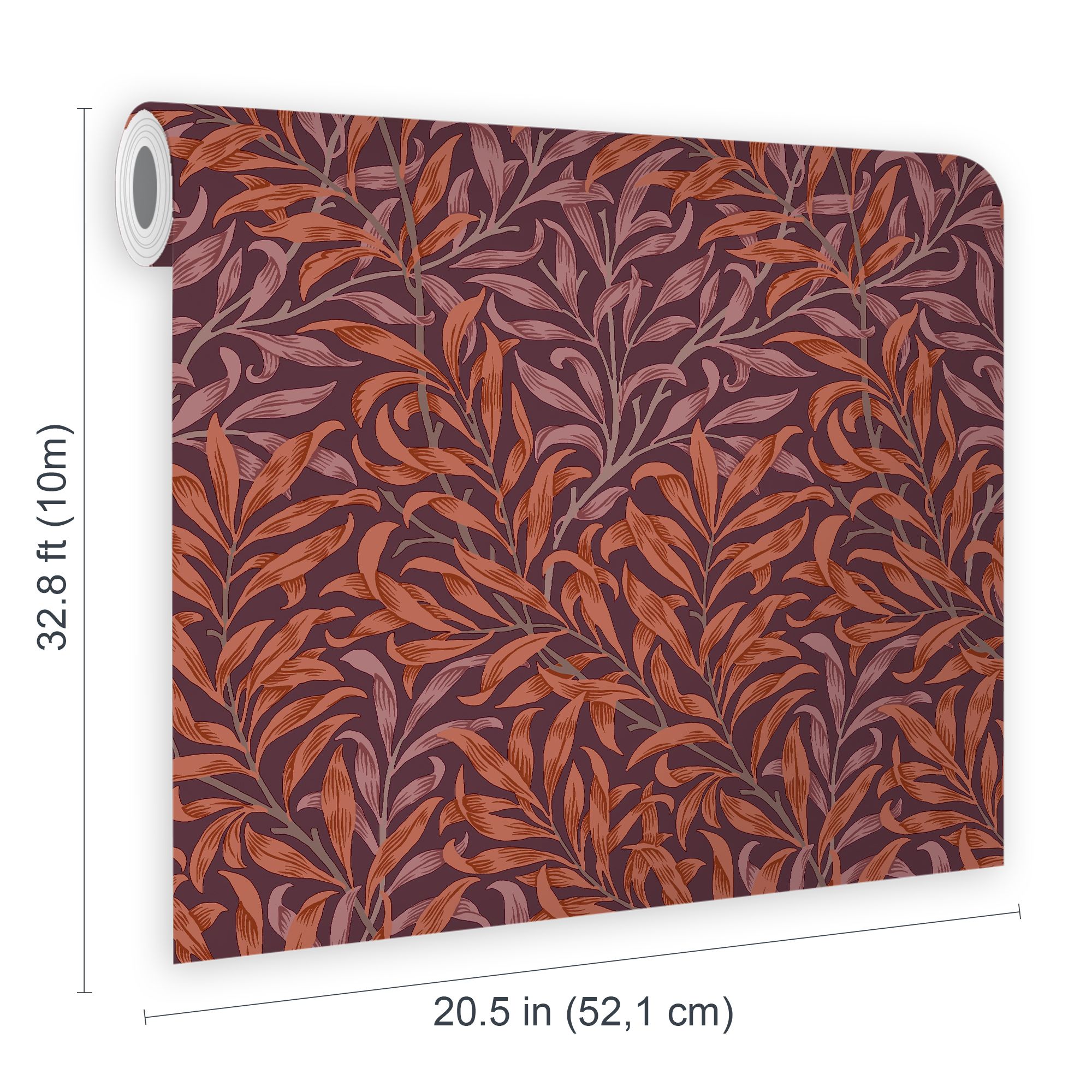 William Morris Gallery Collection Plum Willow Bough Smooth Wallpaper