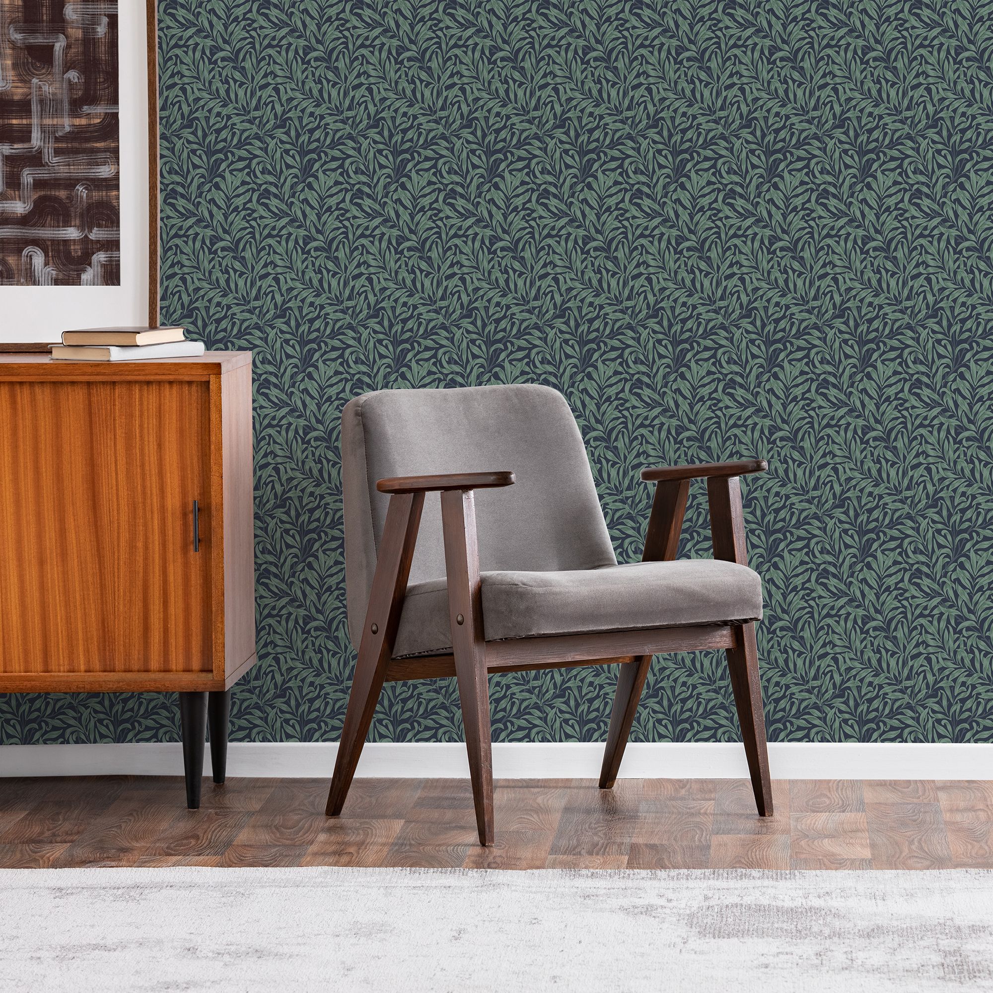 William Morris Midnight Bough Ditsy Patterned Smooth Wallpaper