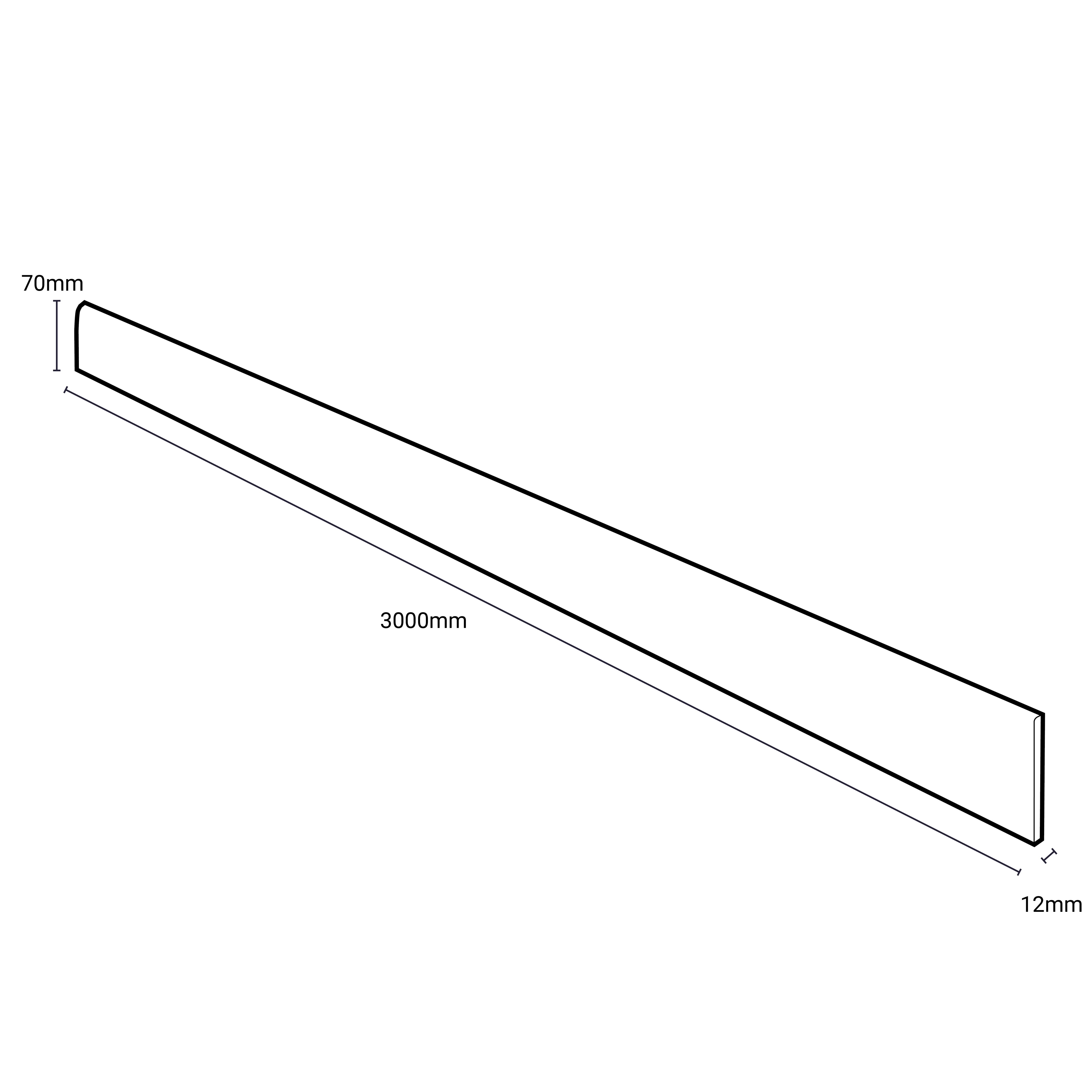 Wilsonart Blanc chamonix Matt White Quartz effect Laminate Kitchen Upstand (L)3000mm