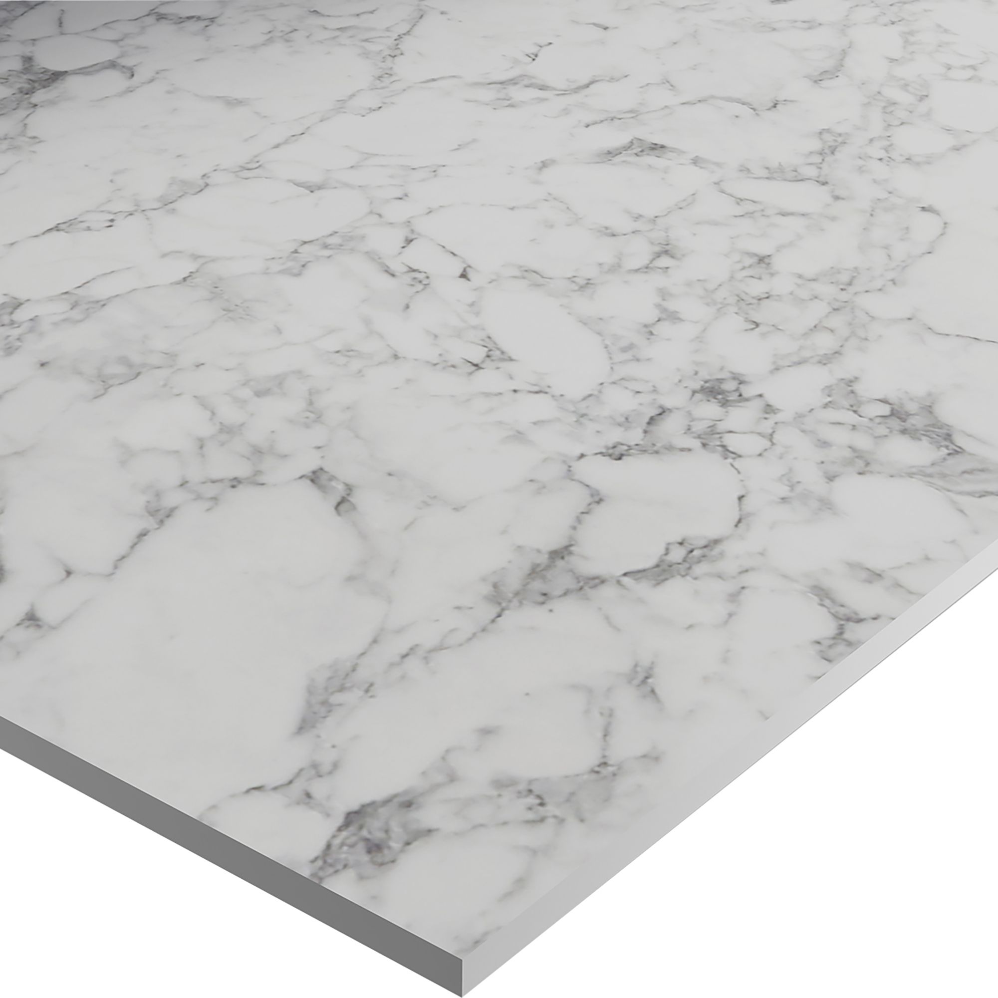 Wilsonart Marmo bianco Cream Marble effect Compact Laminate Square edge Kitchen Worktop, (L)3000mm (W)610mm (T)12mm