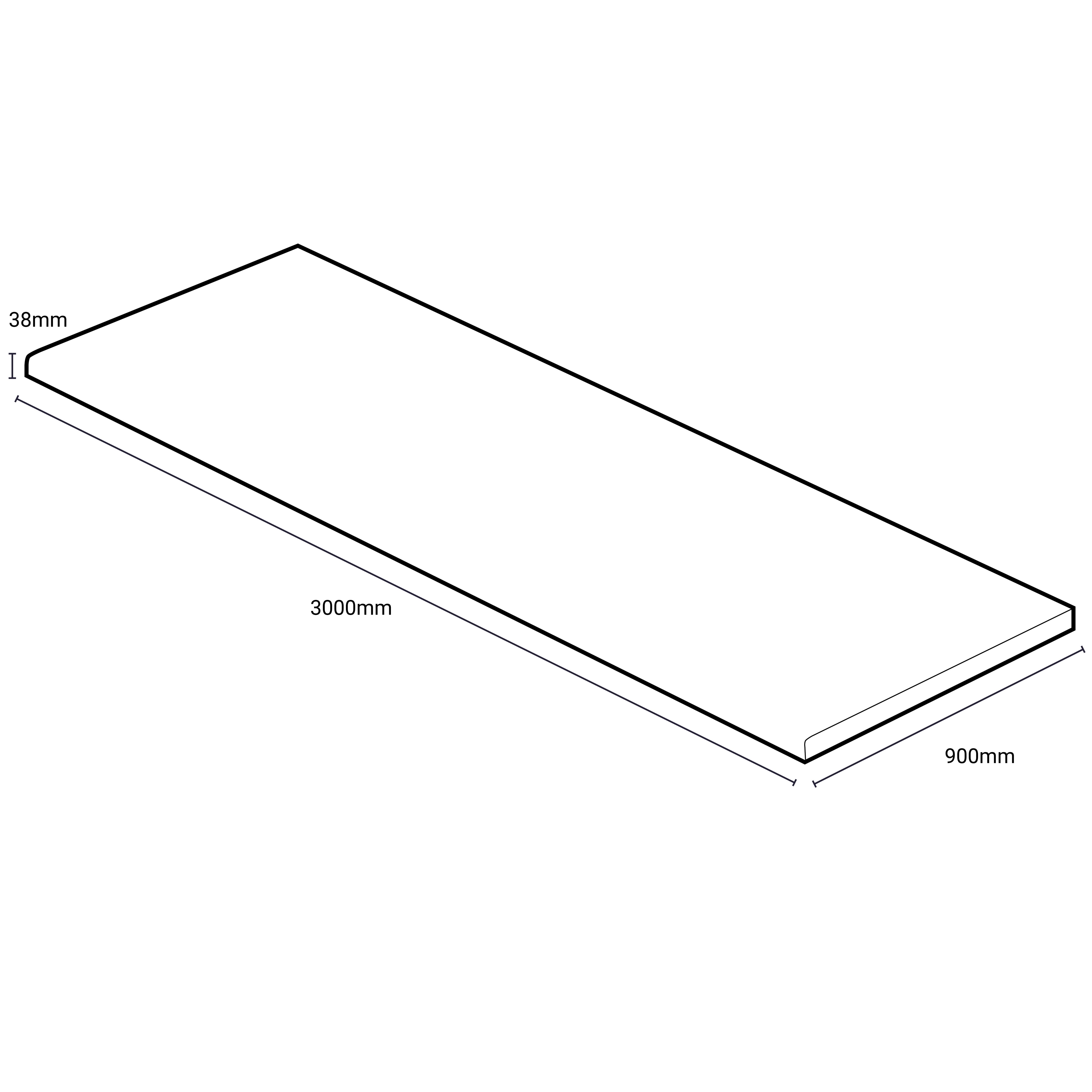 Wilsonart Tectonica Grey Stone effect Laminate Post-formed edge Kitchen Breakfast bar, (L)3000mm (W)900mm (T)38mm