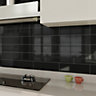 Windsor Black Gloss Ceramic Wall Tile, Pack of 30, (L)300mm (W)100mm