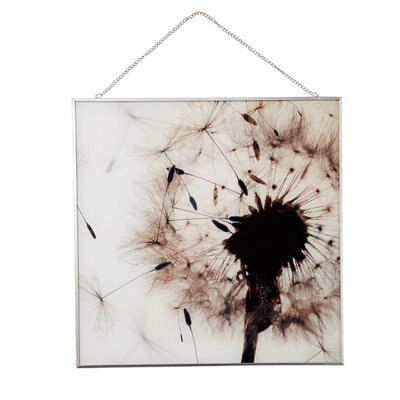 Windswept dandelion Neutral Framed print (H)40cm x (W)40cm