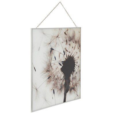Windswept dandelion Neutral Framed print (H)40cm x (W)40cm