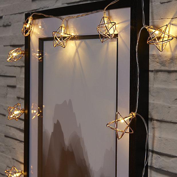 Warm White 10 Led Indoor String Lights, Battery Art Light Fixture