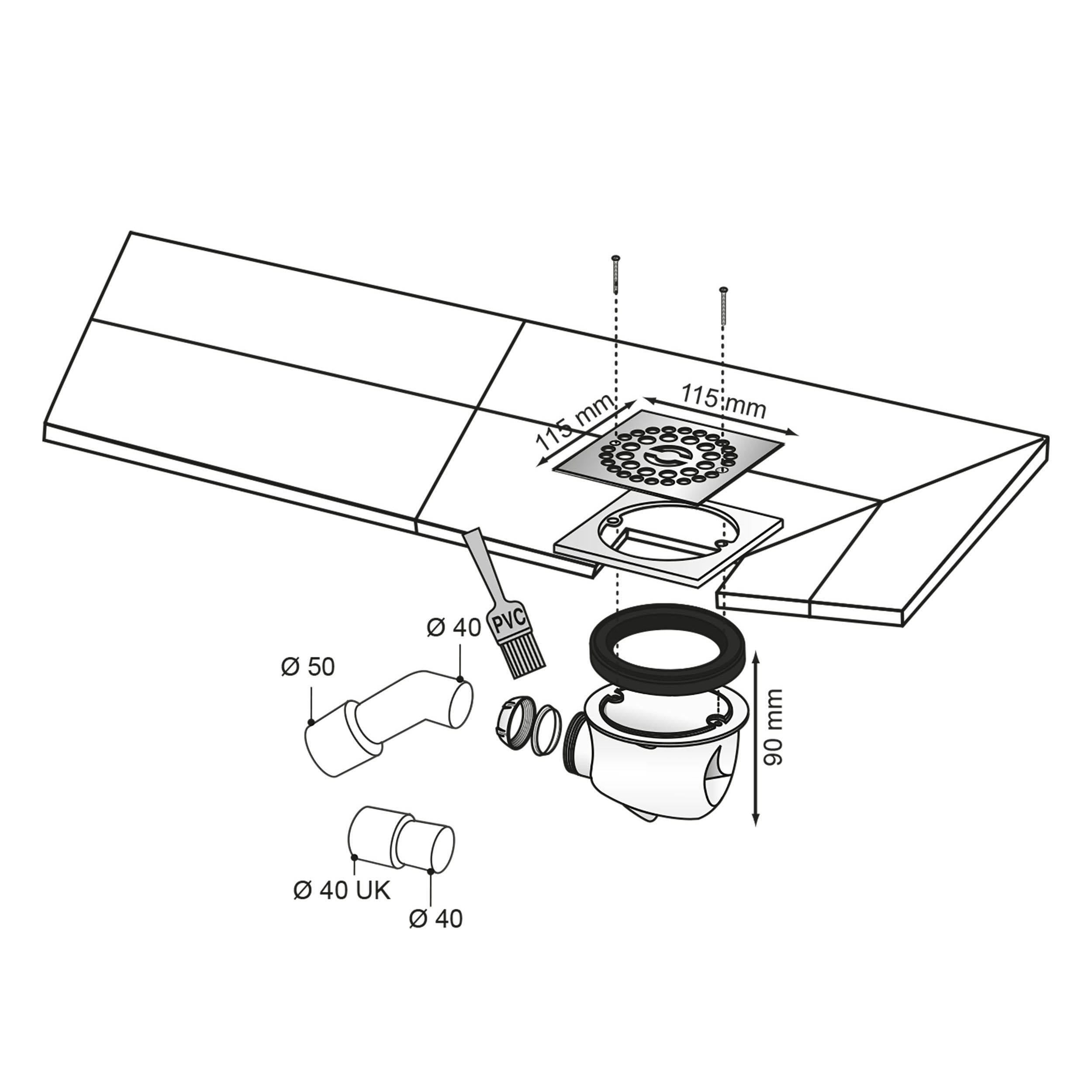 WIRQUIN 100X100MM SIDE ENTRY FLOOR TRAP