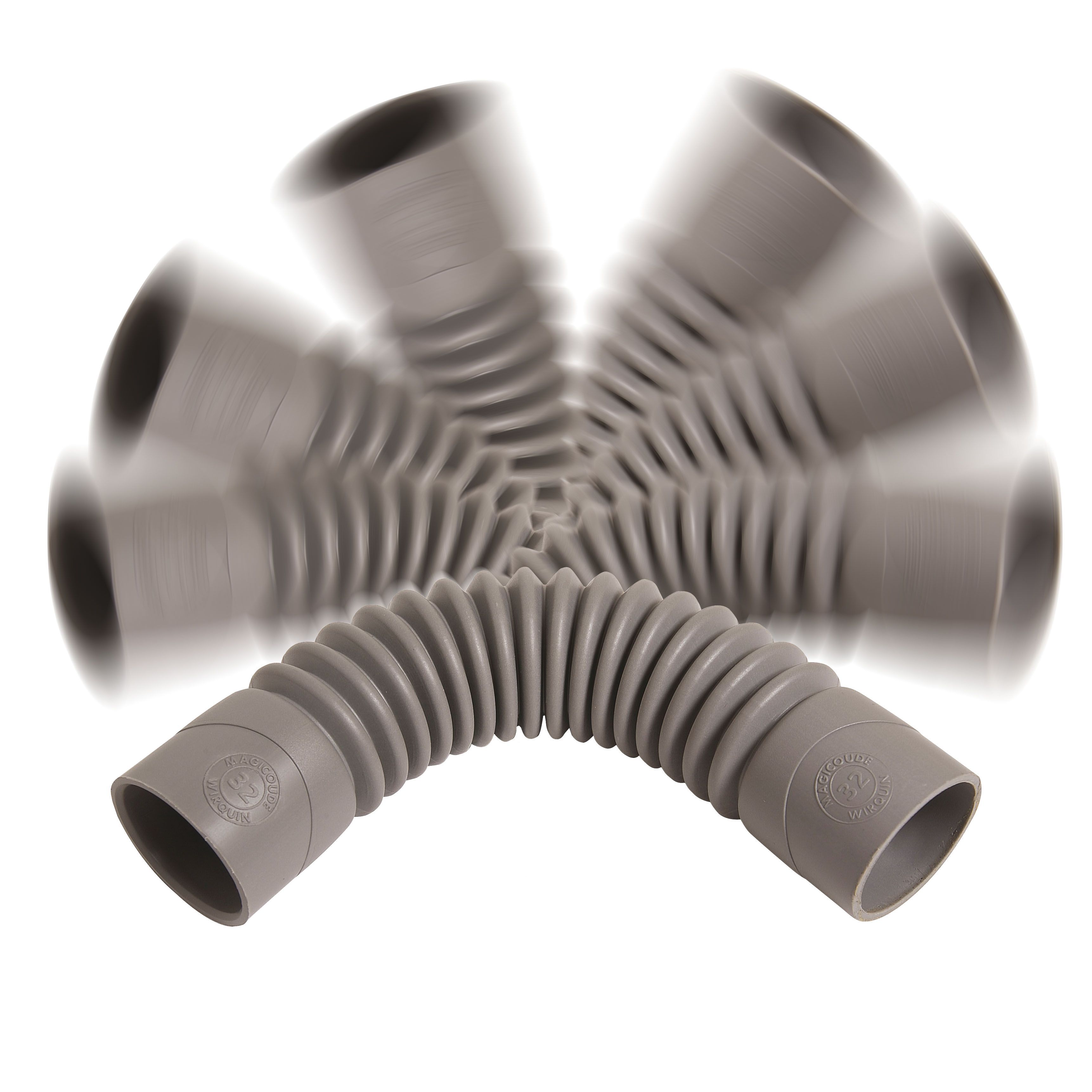 Wirquin 79020101 MagicFlex Grey Push-fit Adjustable Connector (Dia)40mm