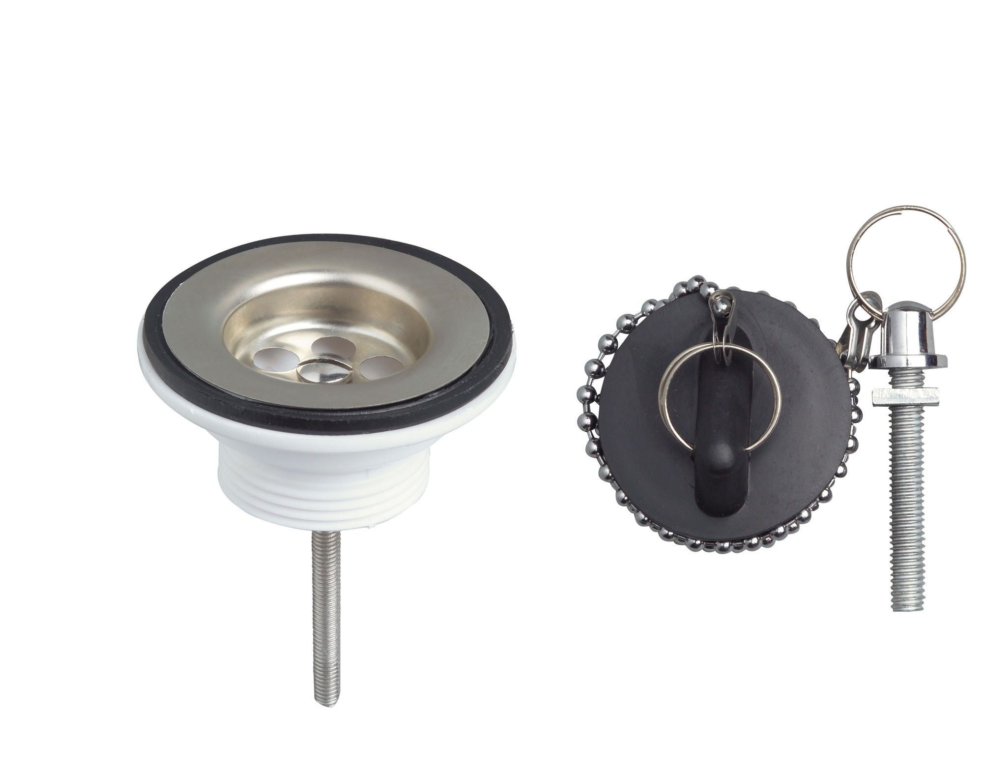 Wirquin Black Plug & chain Waste