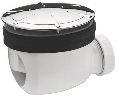 Wirquin Chrome effect Shower waste (Dia)90mm