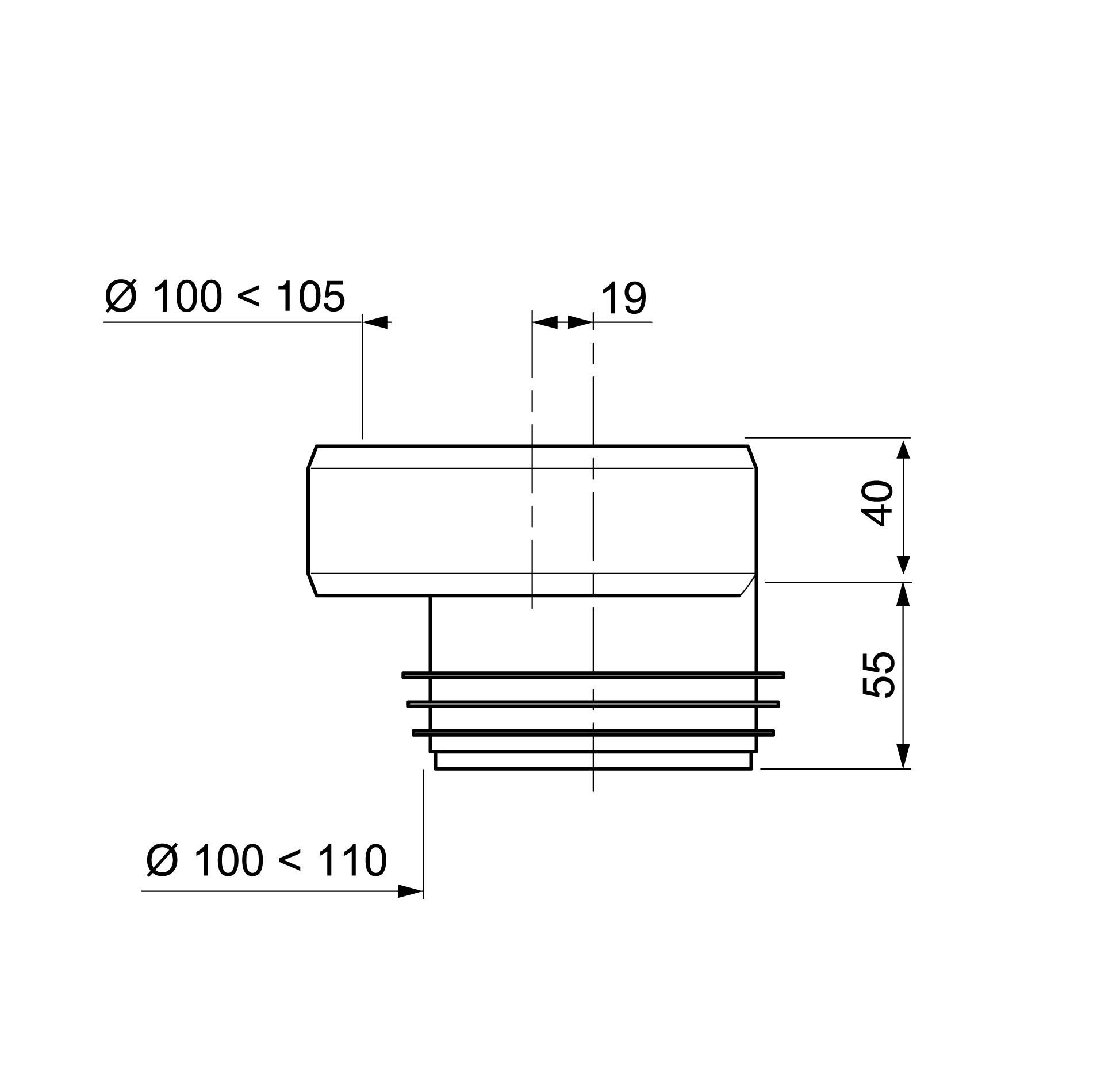 Wirquin Push-fit Offset Pan connector (Dia)110mm - 4
