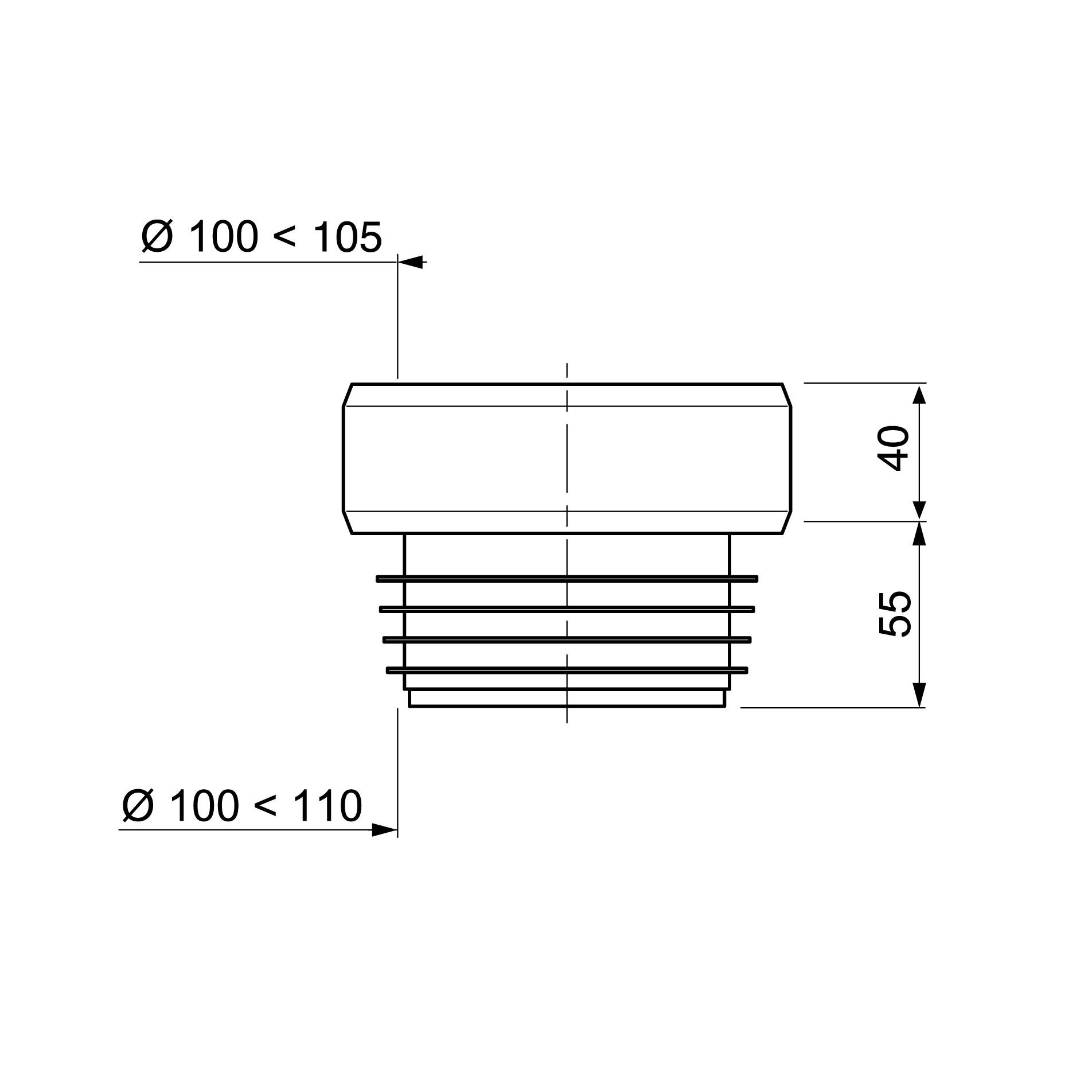 Wirquin Push-fit Straight Pan connector (Dia)110mm