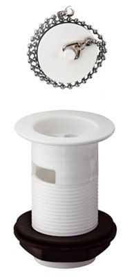 Wirquin White Plastic Plug & chain Slotted Waste