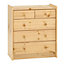 Wizard Natural Pine 5 Drawer Chest of drawers (H)720mm (W)640mm (D)380mm