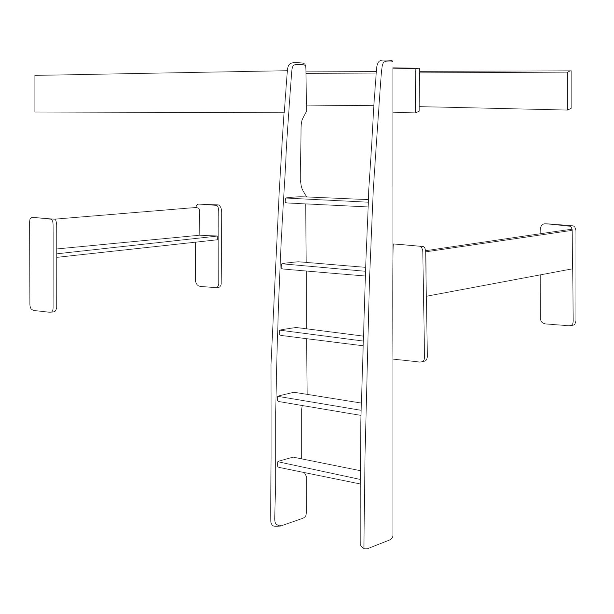 Wizard Pine effect Single Bunk bed extension kit