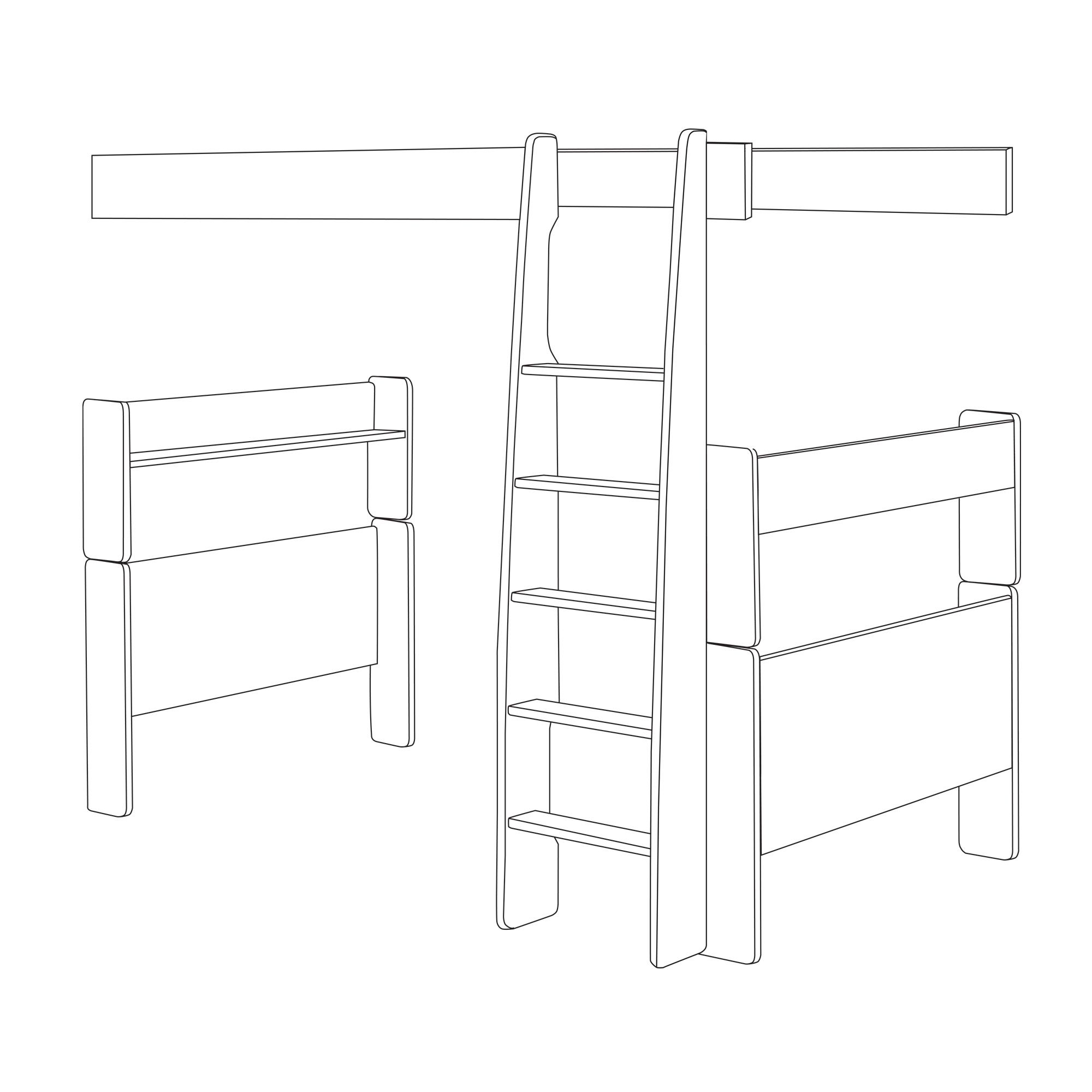 Wizard Pine effect Single High sleeper bed extension kit