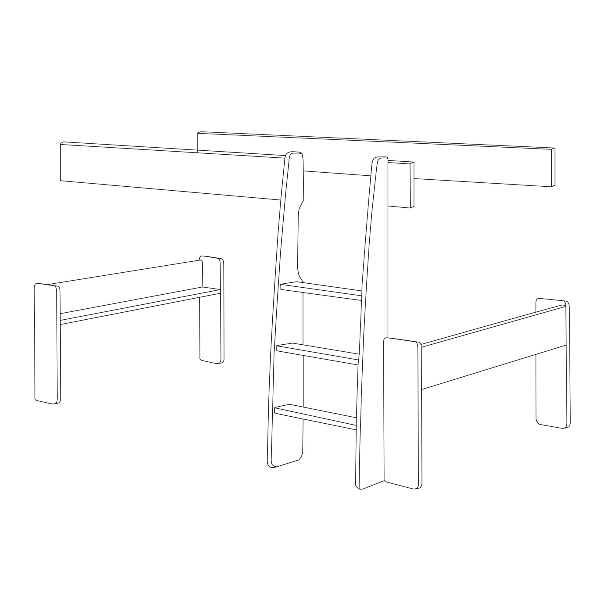 Wizard Pine effect Single Mid sleeper bed extension kit