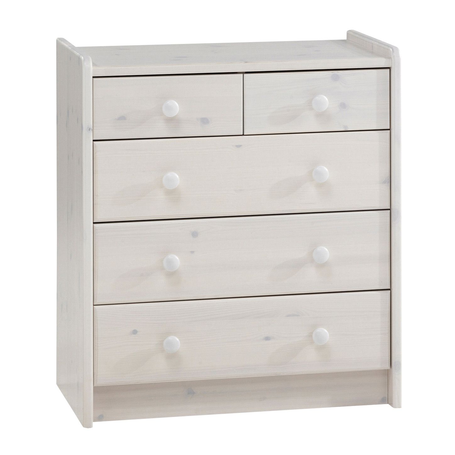 Wizard White 5 Drawer Chest (H)720mm (W)640mm (D)380mm