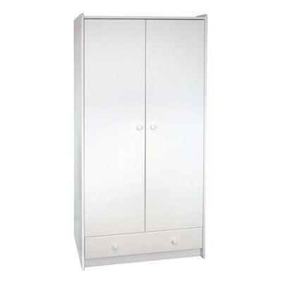 Wizard White Double Wardrobe (H)1800mm (W)950mm (D)580mm