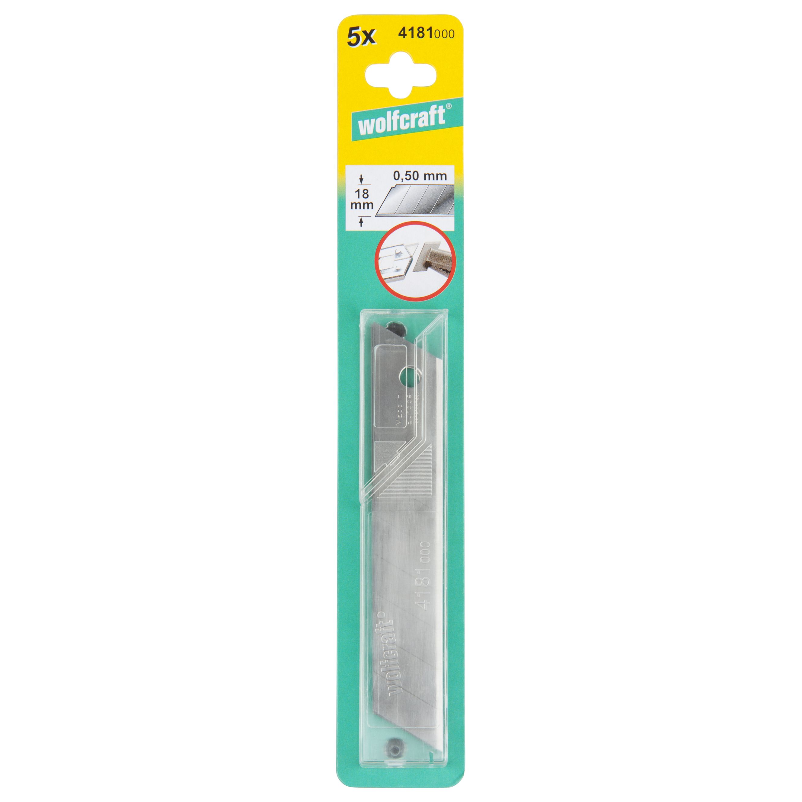 Wolfcraft 18mm Steel Knife blade, Pack of 5