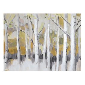 Woodland Ochre Canvas art (H)40cm x (W)55cm