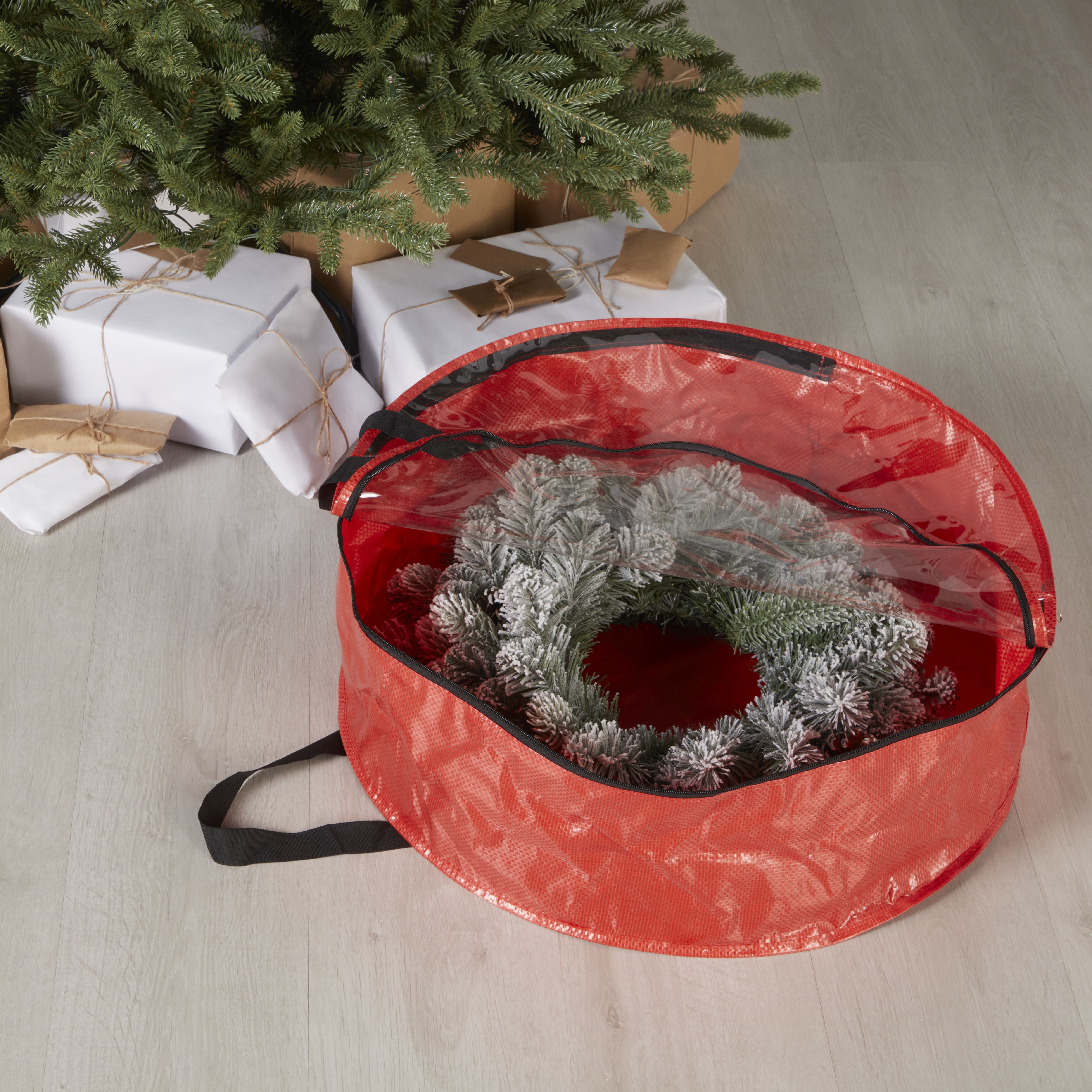 Wreath storage bag (D)600mm - Red
