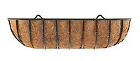 Wrought iron Black Coco liner & metal frame Hanging basket