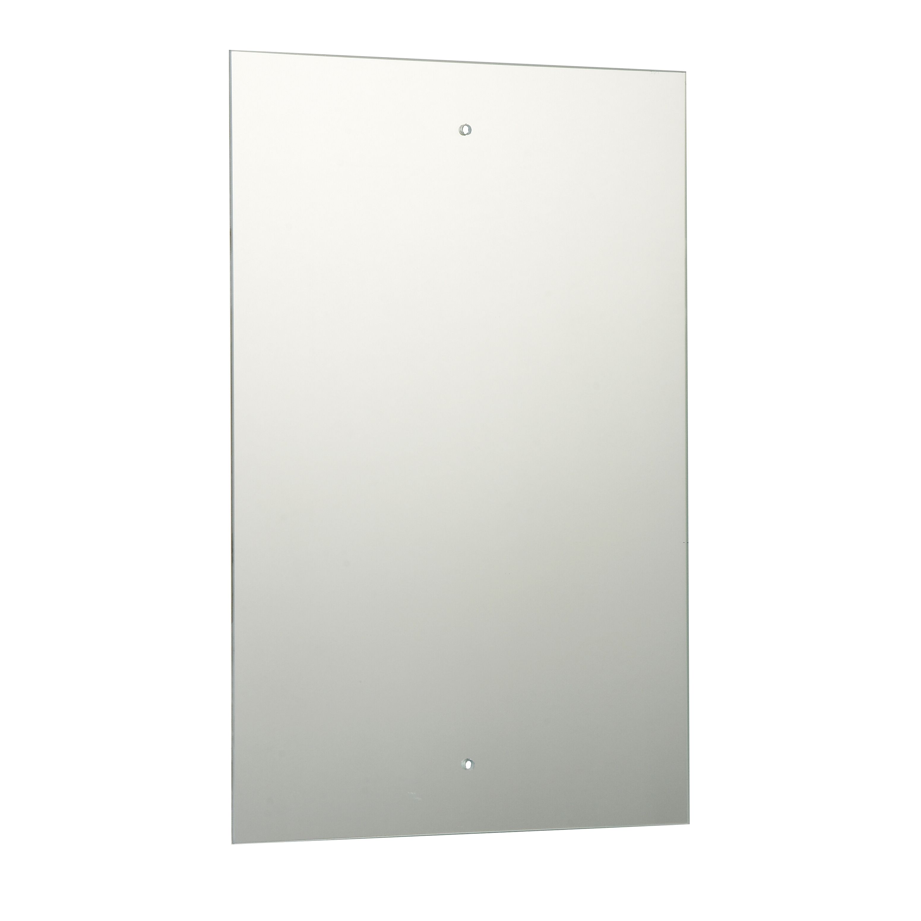 x2 Predrilled holes Clear Rectangular Frameless Mirror (H)45cm (W)30cm