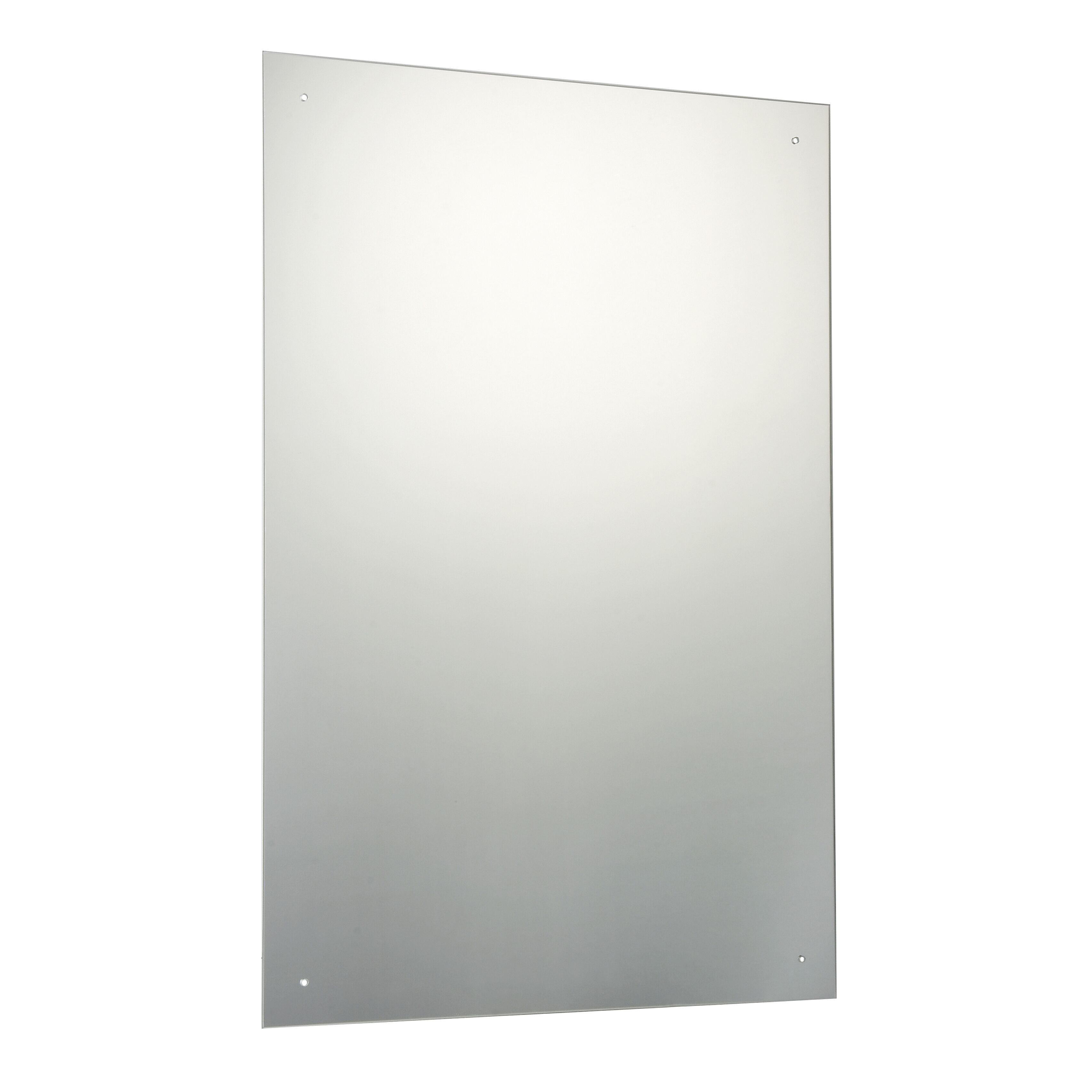 x4 Pre-drilled holes Clear Rectangular Frameless Mirror (H)90cm (W)60cm