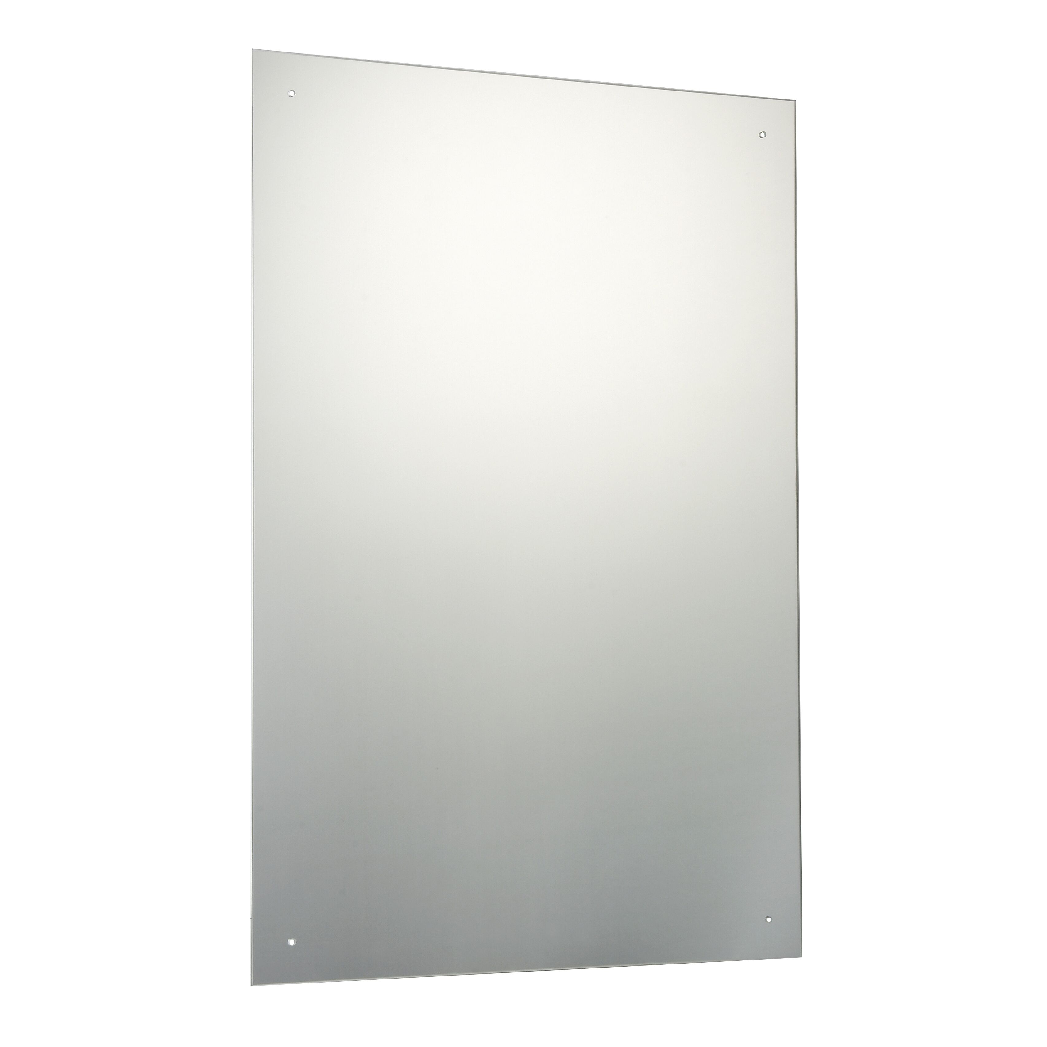 x4 Predrilled holes Rectangular Frameless Mirror (H)90cm (W)60cm DIY