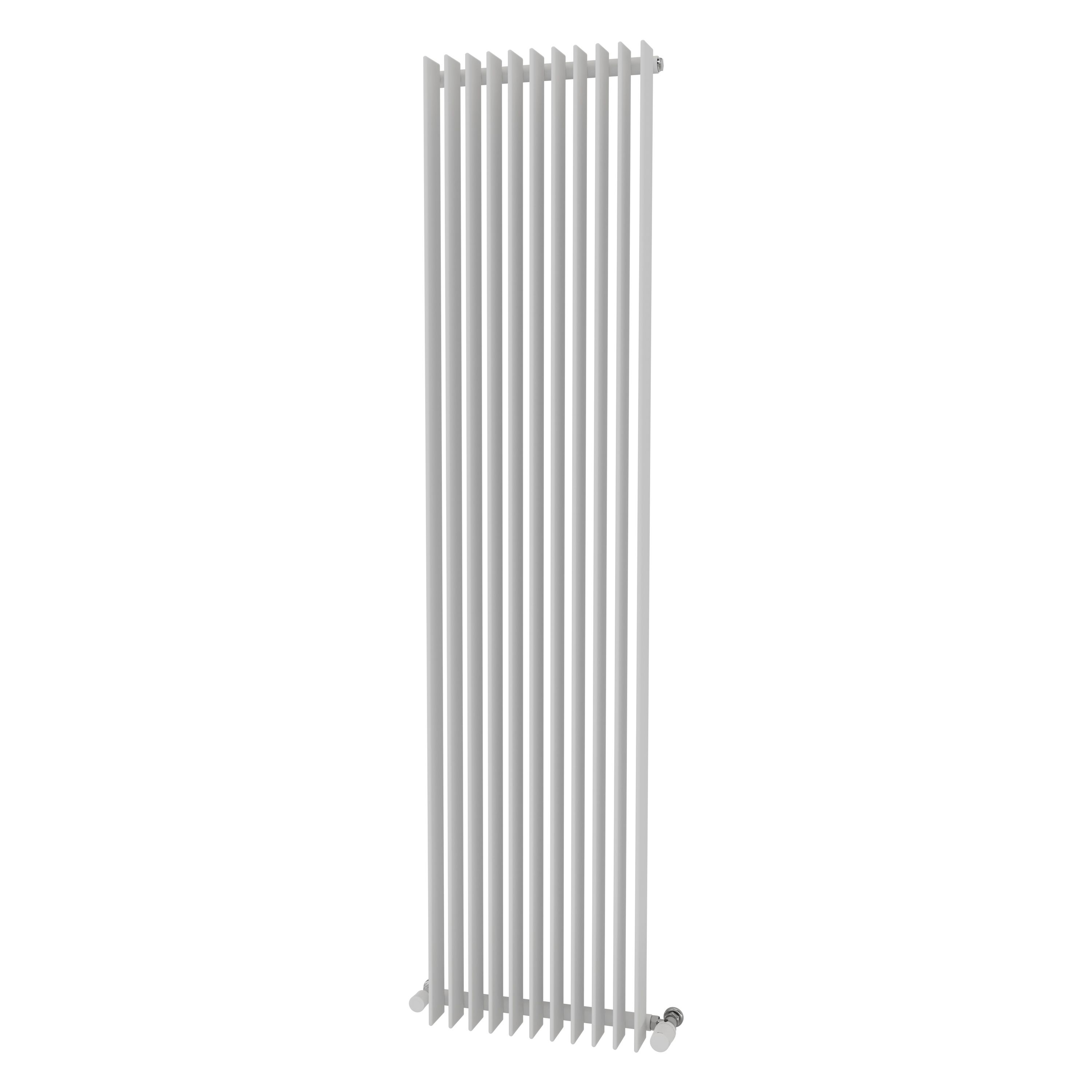 Ximax Atlantic Satin white Vertical Designer Radiator, (W)420mm x (H ...
