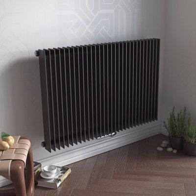 Ximax Atlas Anthracite Horizontal Radiator, (W)890mm x (H)600mm