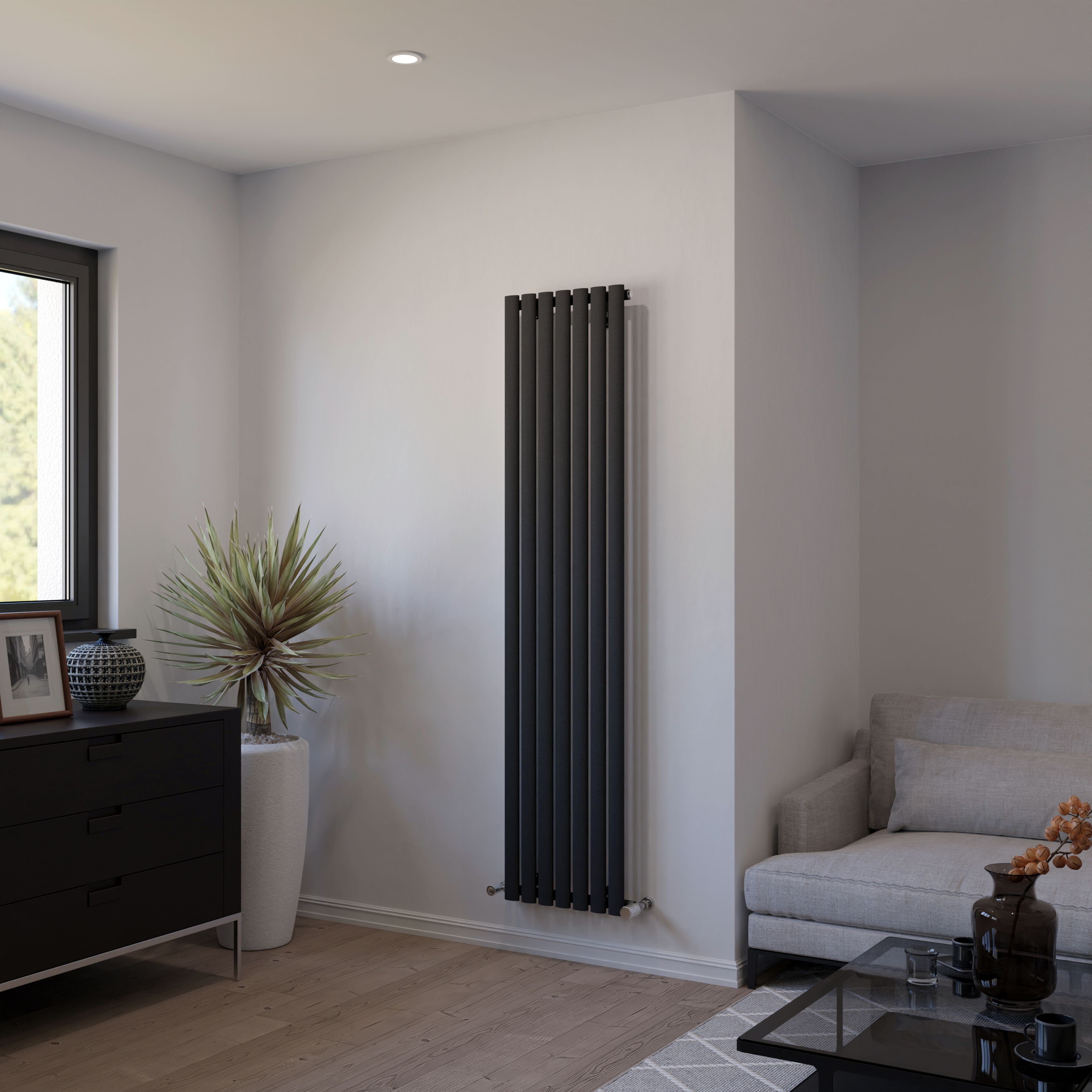 Ximax Champion CH18041A Grey Vertical Designer Radiator, (W)410mm x (H ...