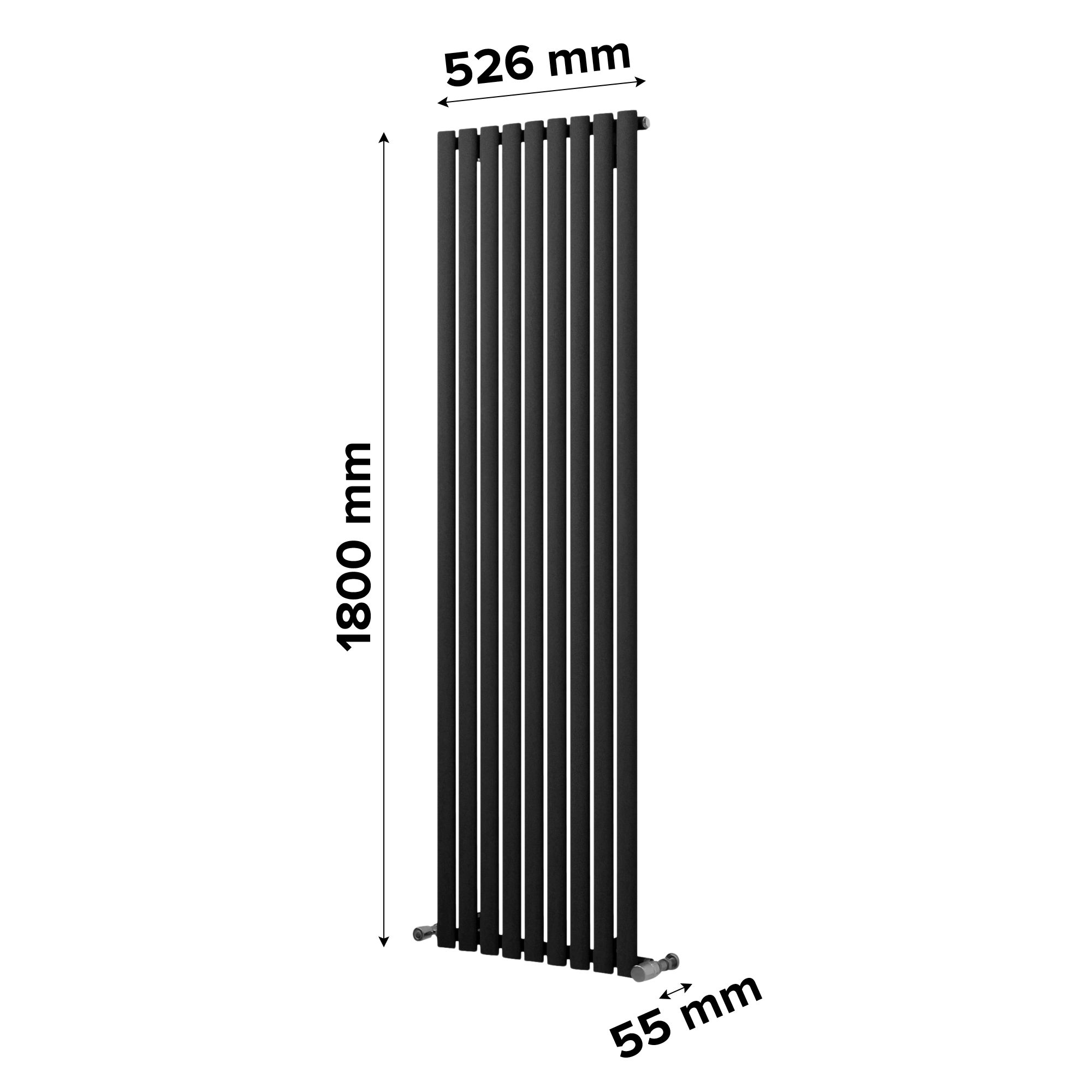 Ximax Champion CH18052A Anthracite Vertical Designer 3516BTU Radiator, (W)526mm x (H)1800mm