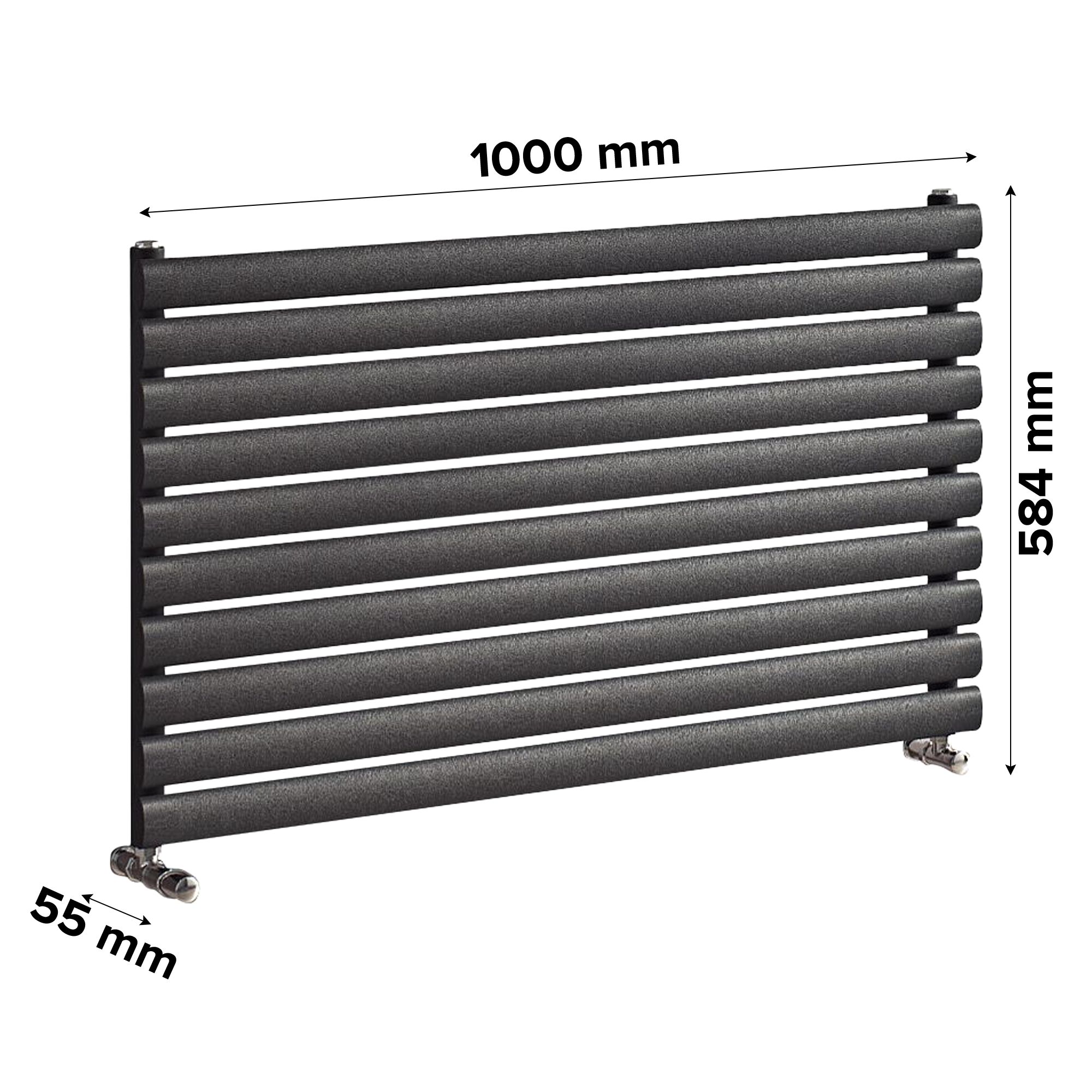 Ximax Champion CHH58100A Anthracite Horizontal Designer 2039BTU Radiator, (W)1000mm x (H)584mm