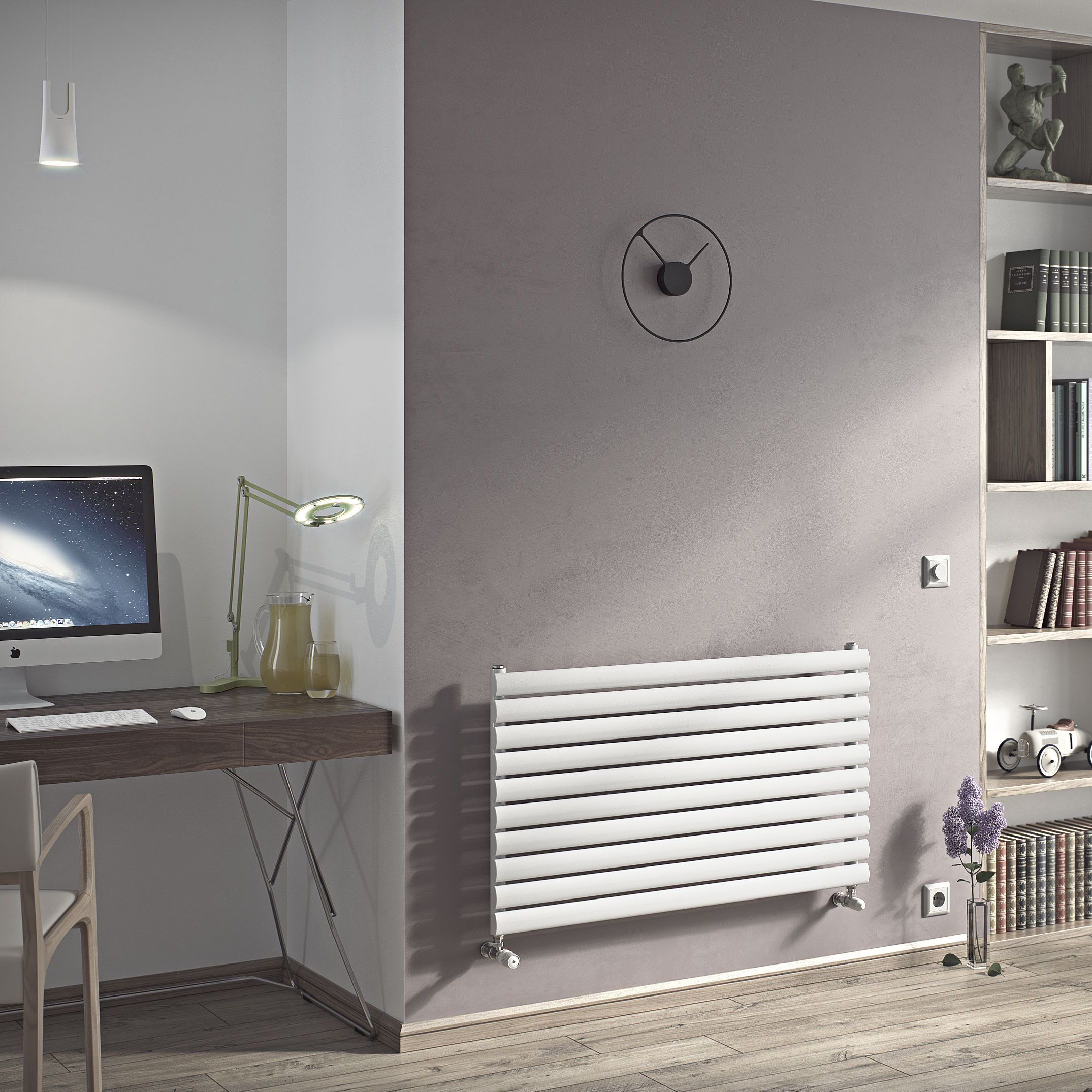 Ximax Champion CHH58100W White Horizontal Designer 2039BTU Radiator, (W)1000mm x (H)584mm