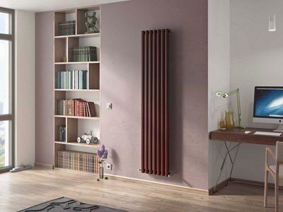 Ximax Champion DES RAD BC 1800X526MM Hydronic Vertical Designer Radiator, Black copper (W)526mm (H)1800mm