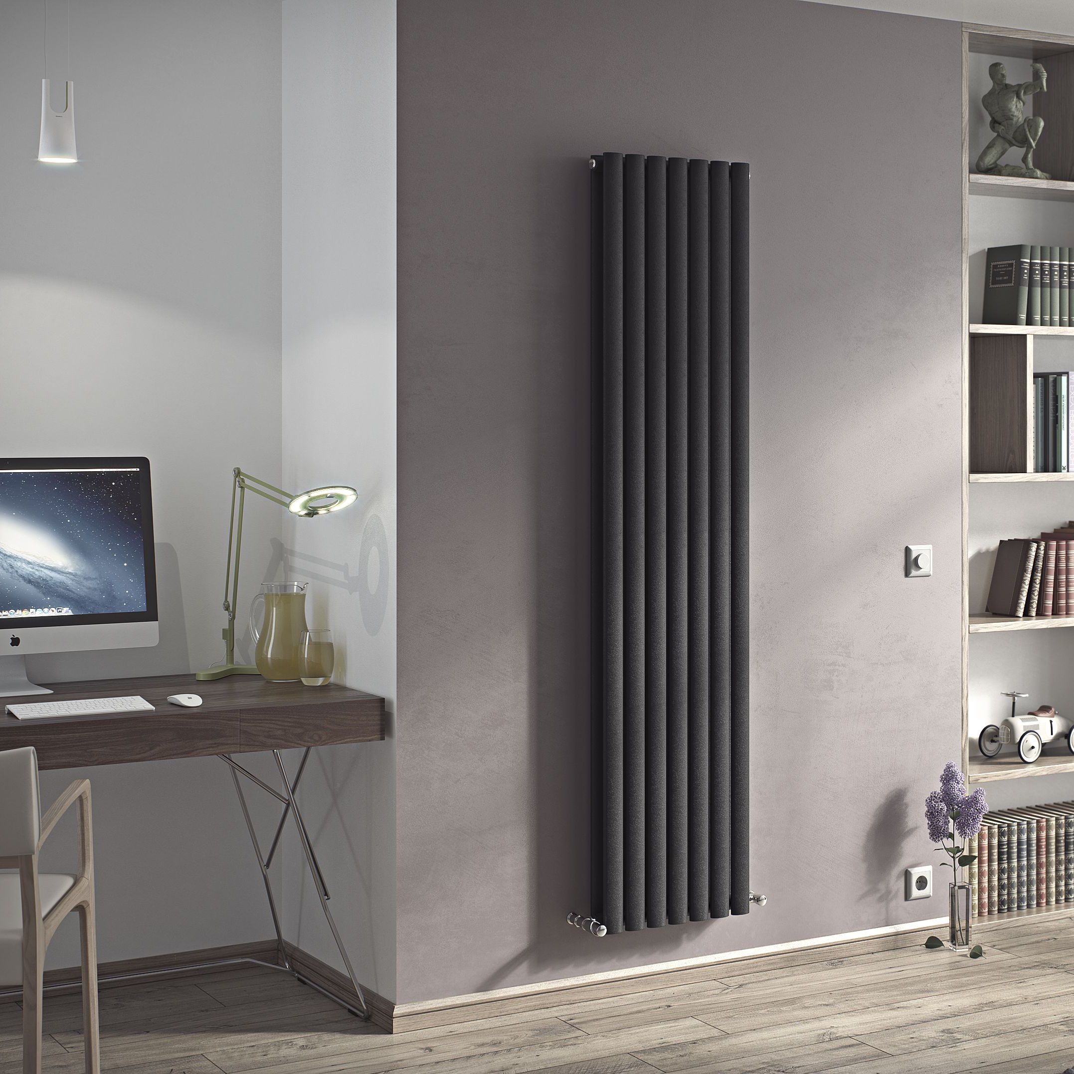 Ximax Champion Duplex Anthracite Vertical Designer Radiator, (W)526mm x (H)1800mm