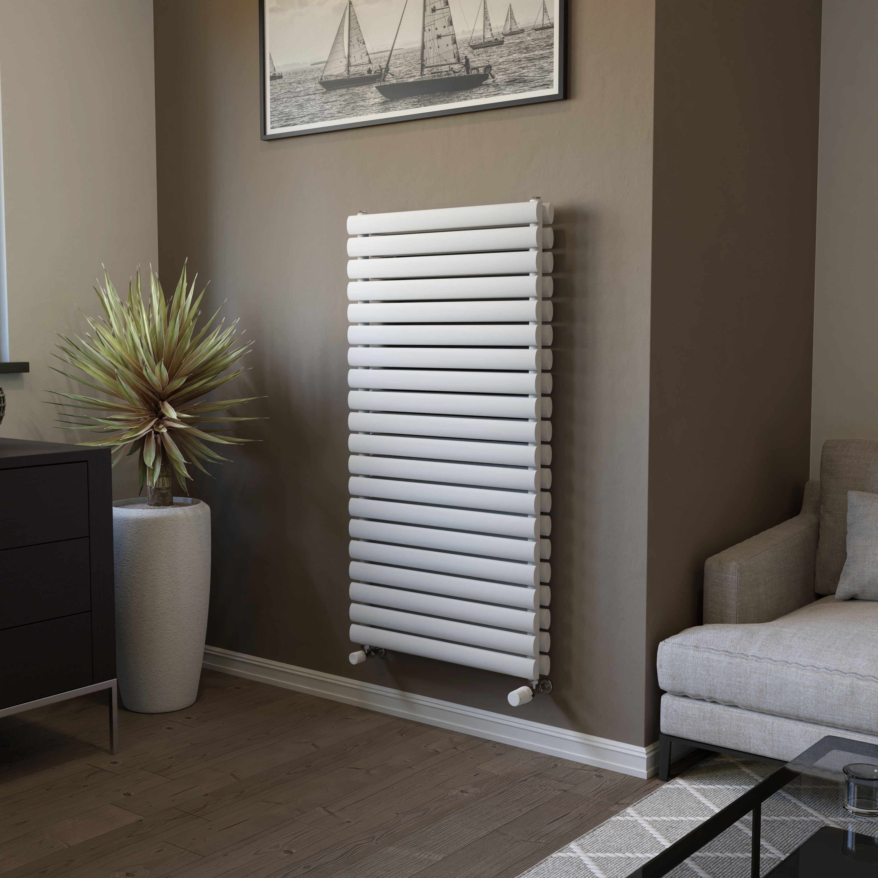 Ximax Champion Duplex FORDH1164600W White Gas Vertical Designer 3509BTU Radiator, (W)600mm x (H)1164mm