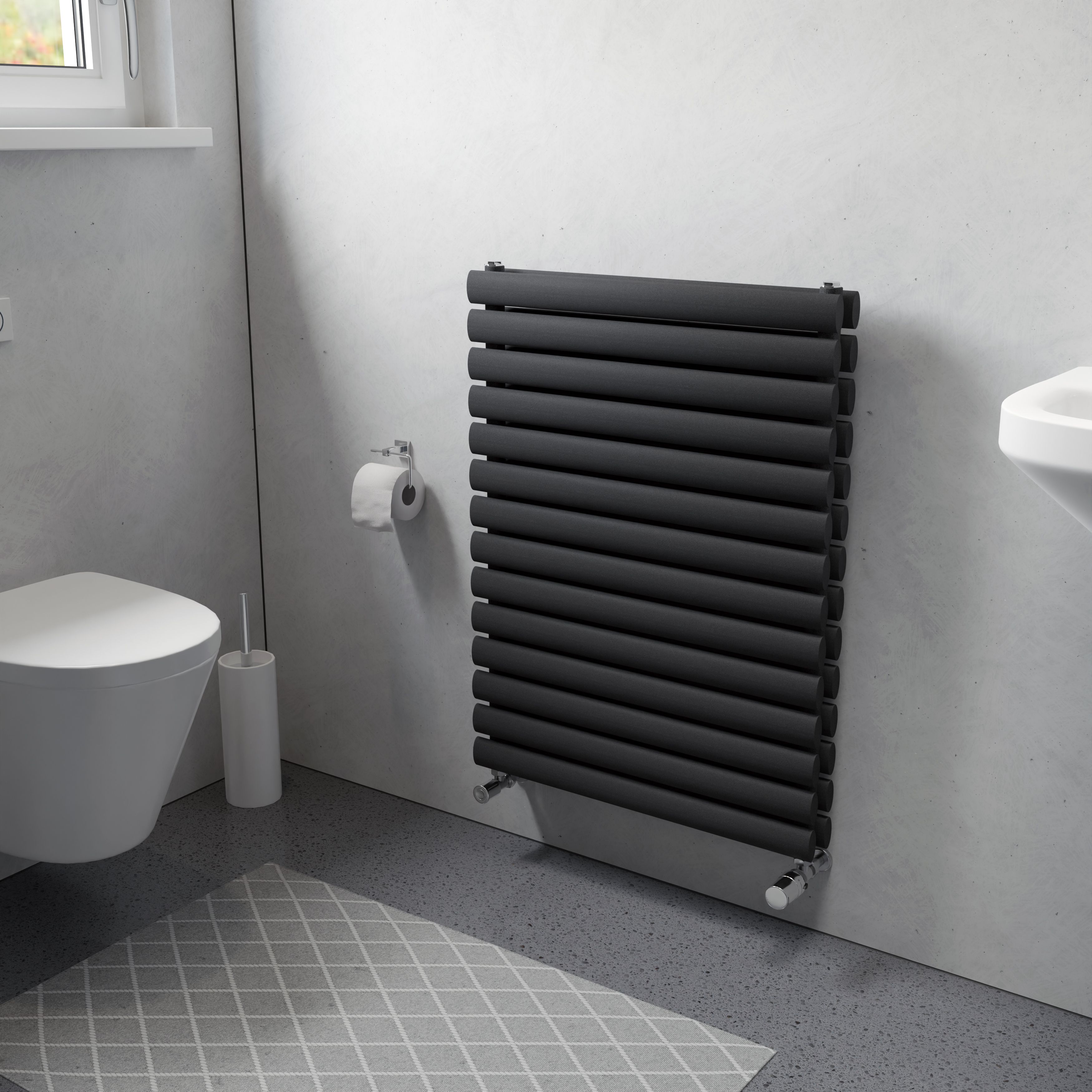 Ximax Champion Duplex FORDH816600A Anthracite Gas Vertical Designer Radiator, (W)600mm x (H)816mm