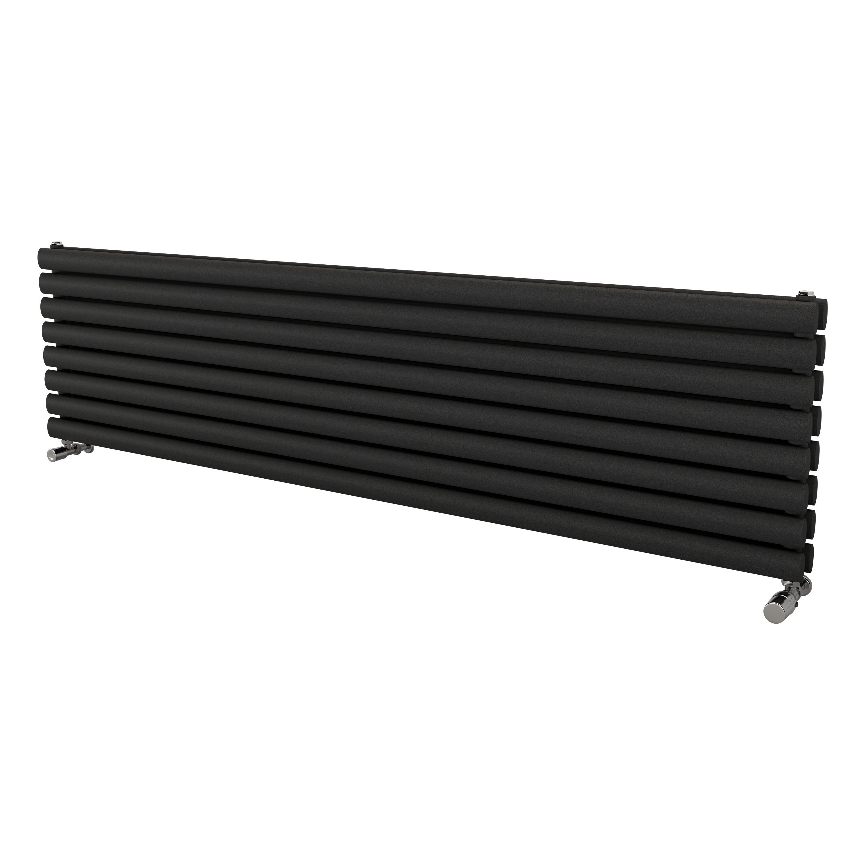 Ximax Champion Duplex Matt anthracite Horizontal Designer Radiator, (W)1800mm x (H)468mm