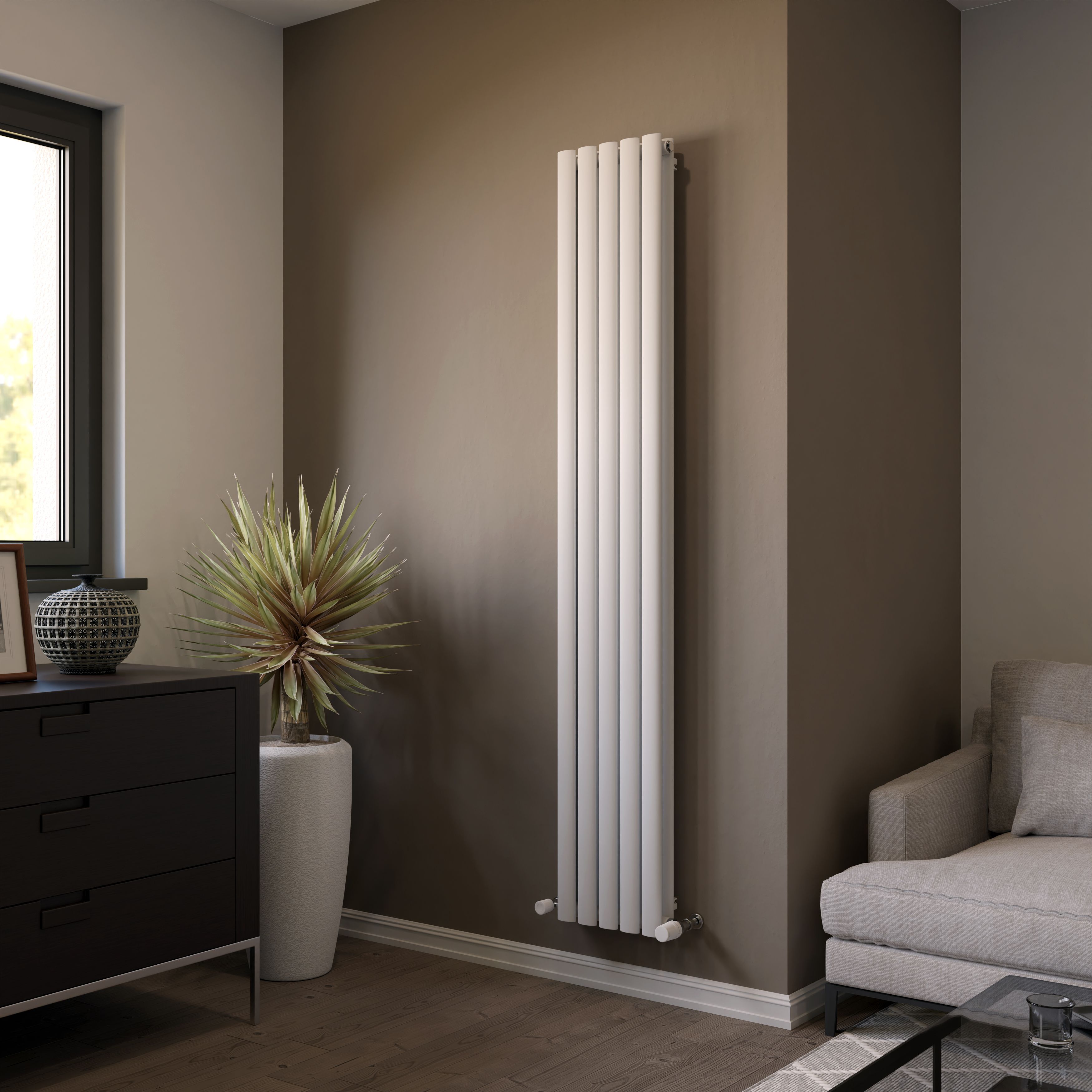 Ximax Champion Duplex White Vertical Designer Radiator, (W)294mm x (H)1800mm